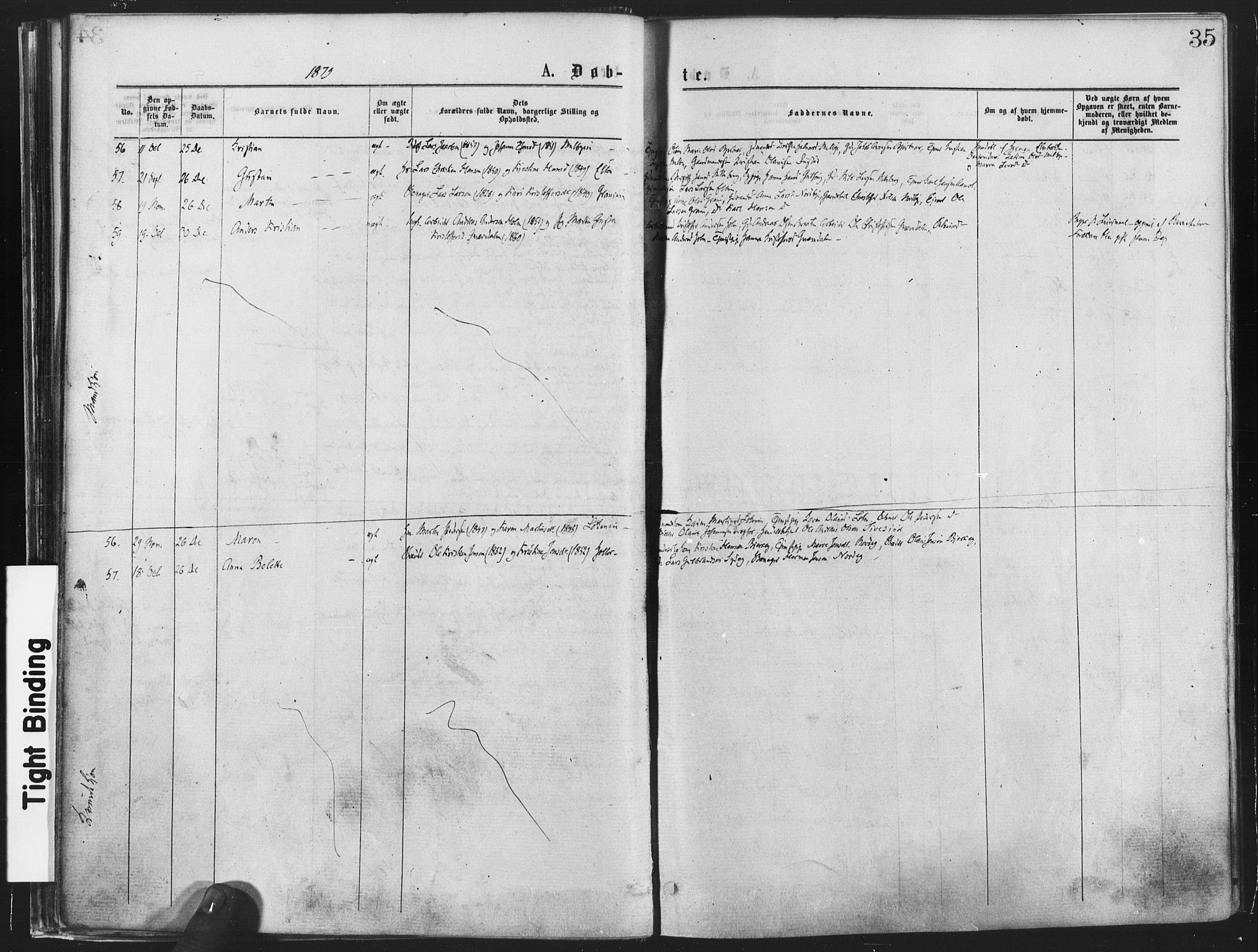 Nannestad prestekontor Kirkebøker, AV/SAO-A-10414a/F/Fa/L0013: Parish register (official) no. I 13, 1873-1880, p. 35