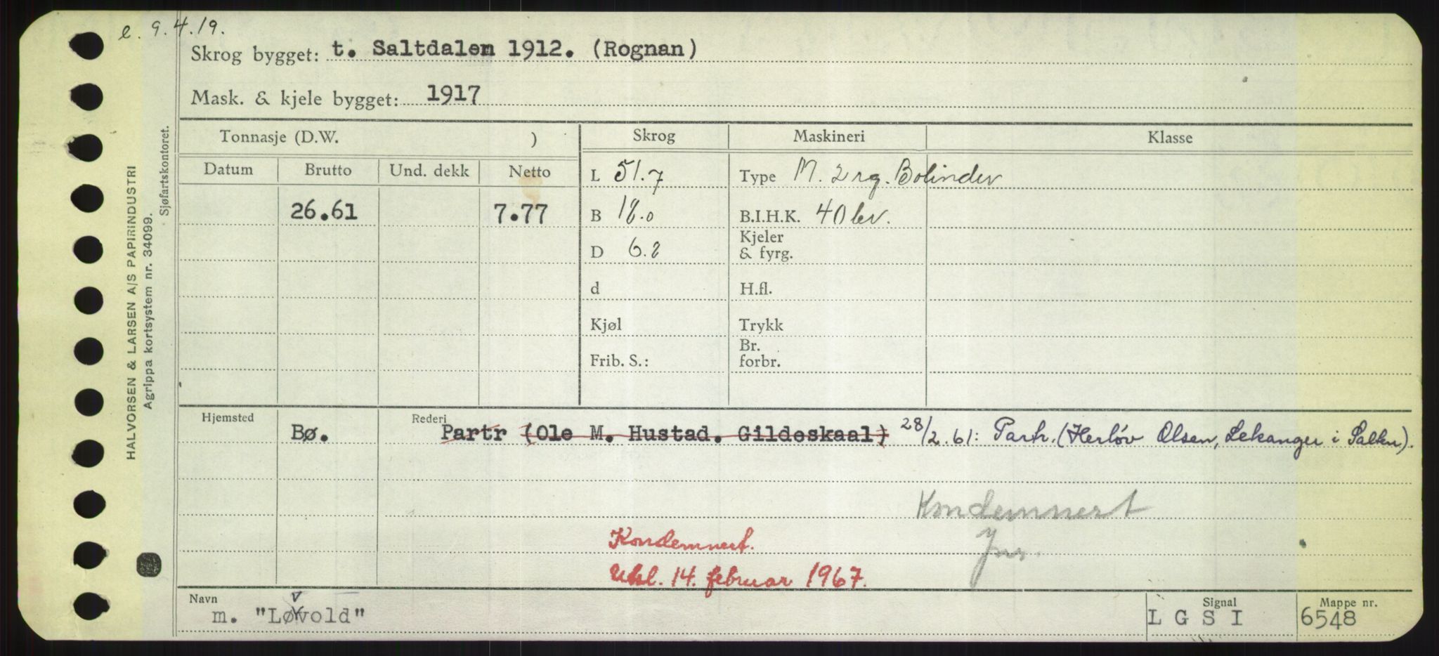 Sjøfartsdirektoratet med forløpere, Skipsmålingen, RA/S-1627/H/Hd/L0023: Fartøy, Lia-Løv, p. 571