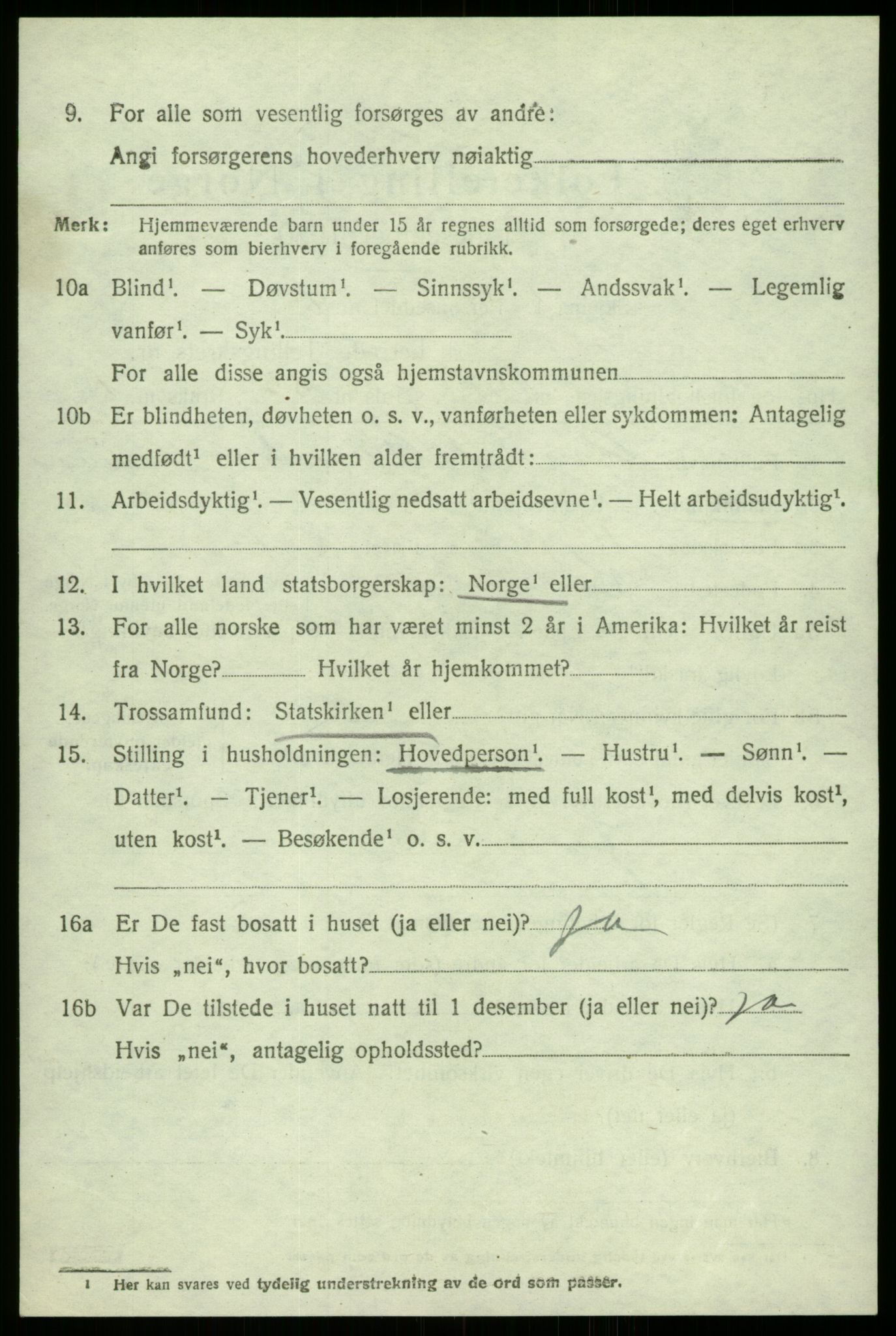 SAB, 1920 census for Kvam, 1920, p. 7966