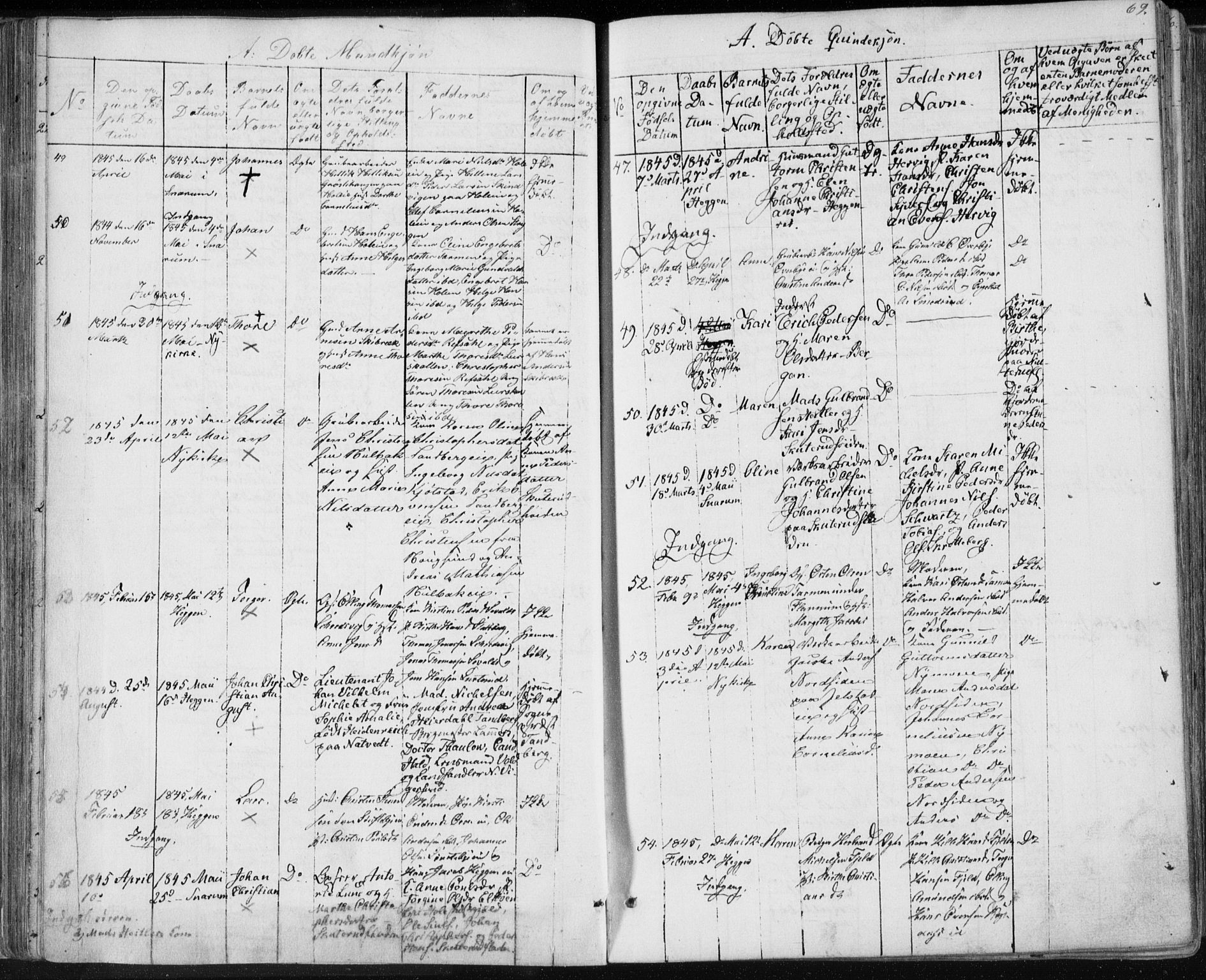 Modum kirkebøker, AV/SAKO-A-234/F/Fa/L0007: Parish register (official) no. 7, 1841-1850, p. 69