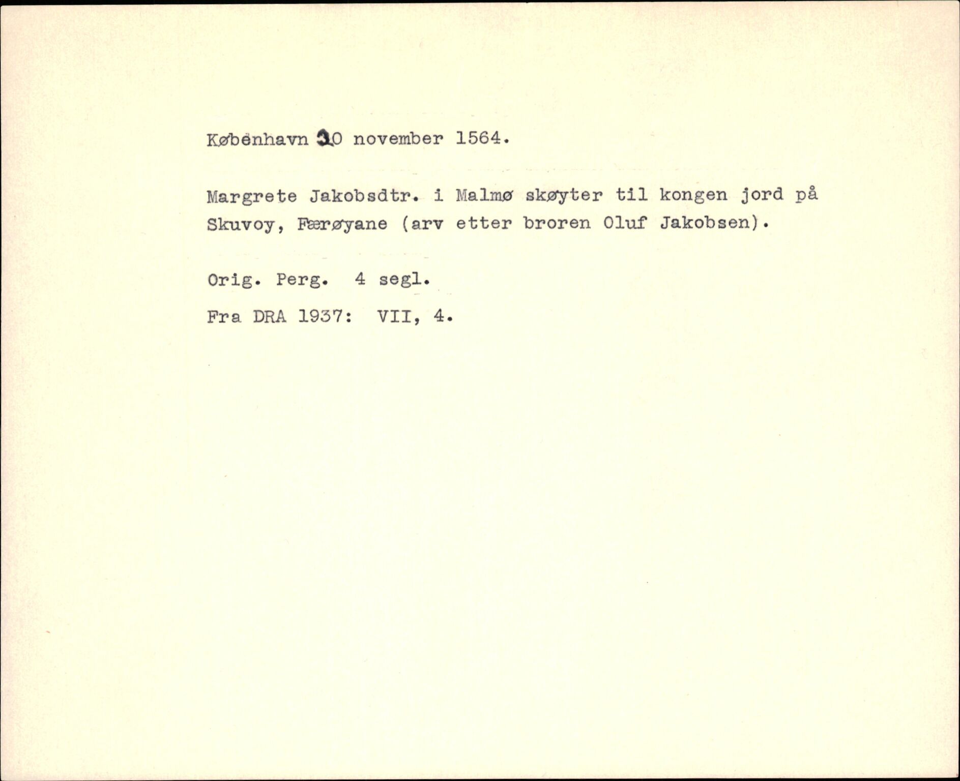 Riksarkivets diplomsamling, AV/RA-EA-5965/F35/F35f/L0002: Regestsedler: Diplomer fra DRA 1937 og 1996, p. 377