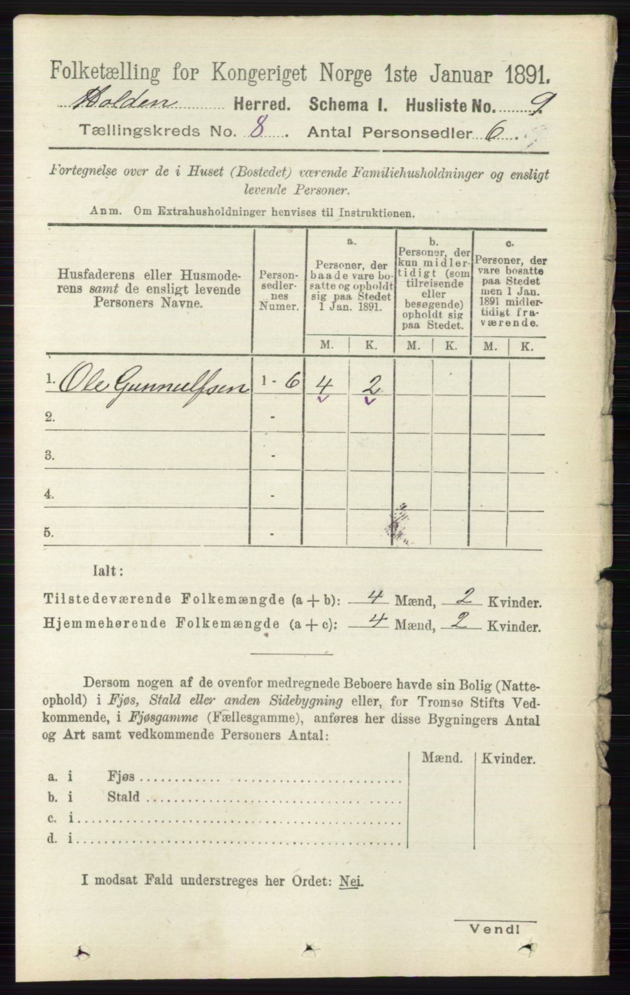 RA, 1891 census for 0819 Holla, 1891, p. 3617