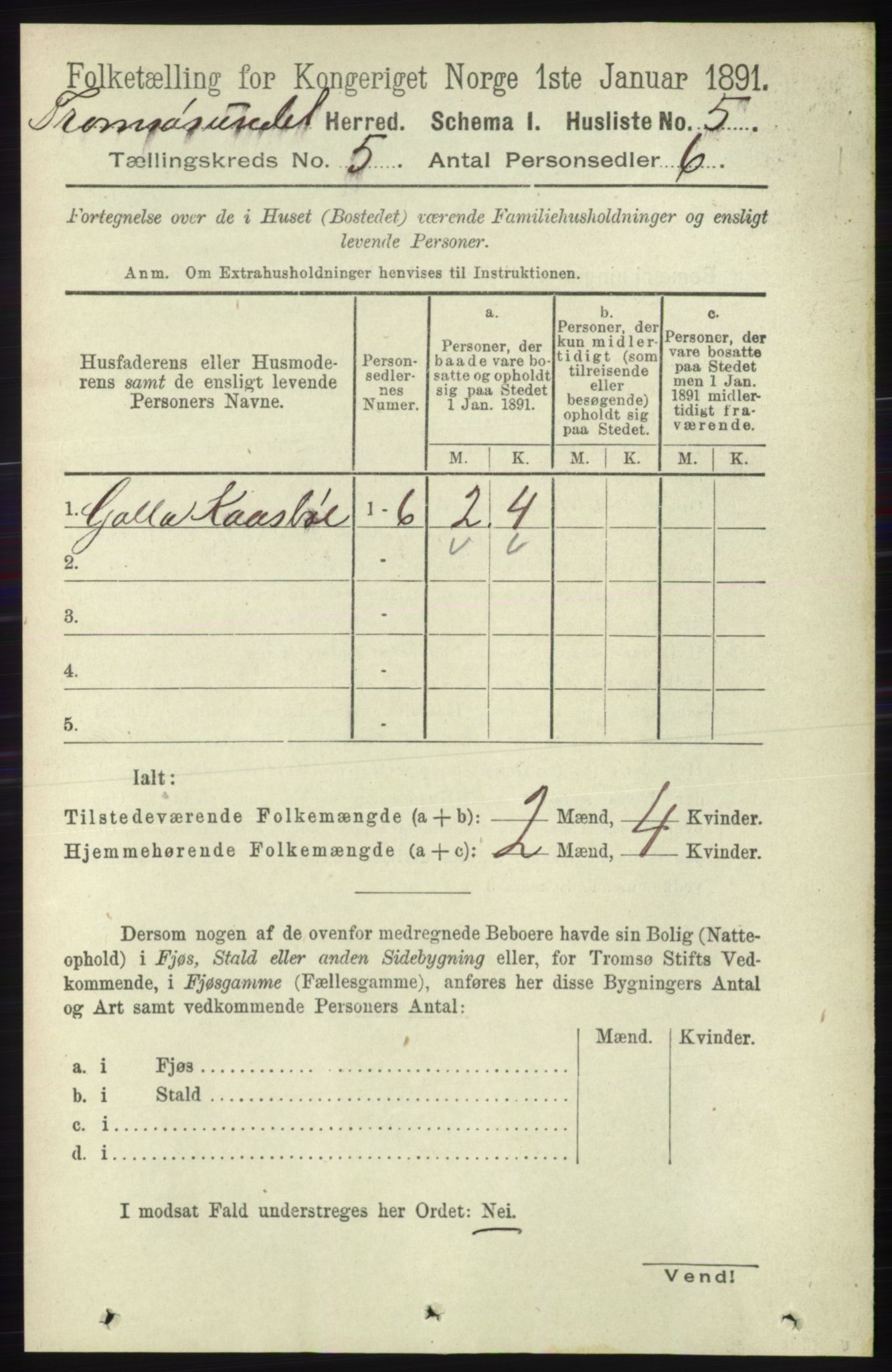 RA, 1891 census for 1934 Tromsøysund, 1891, p. 2246