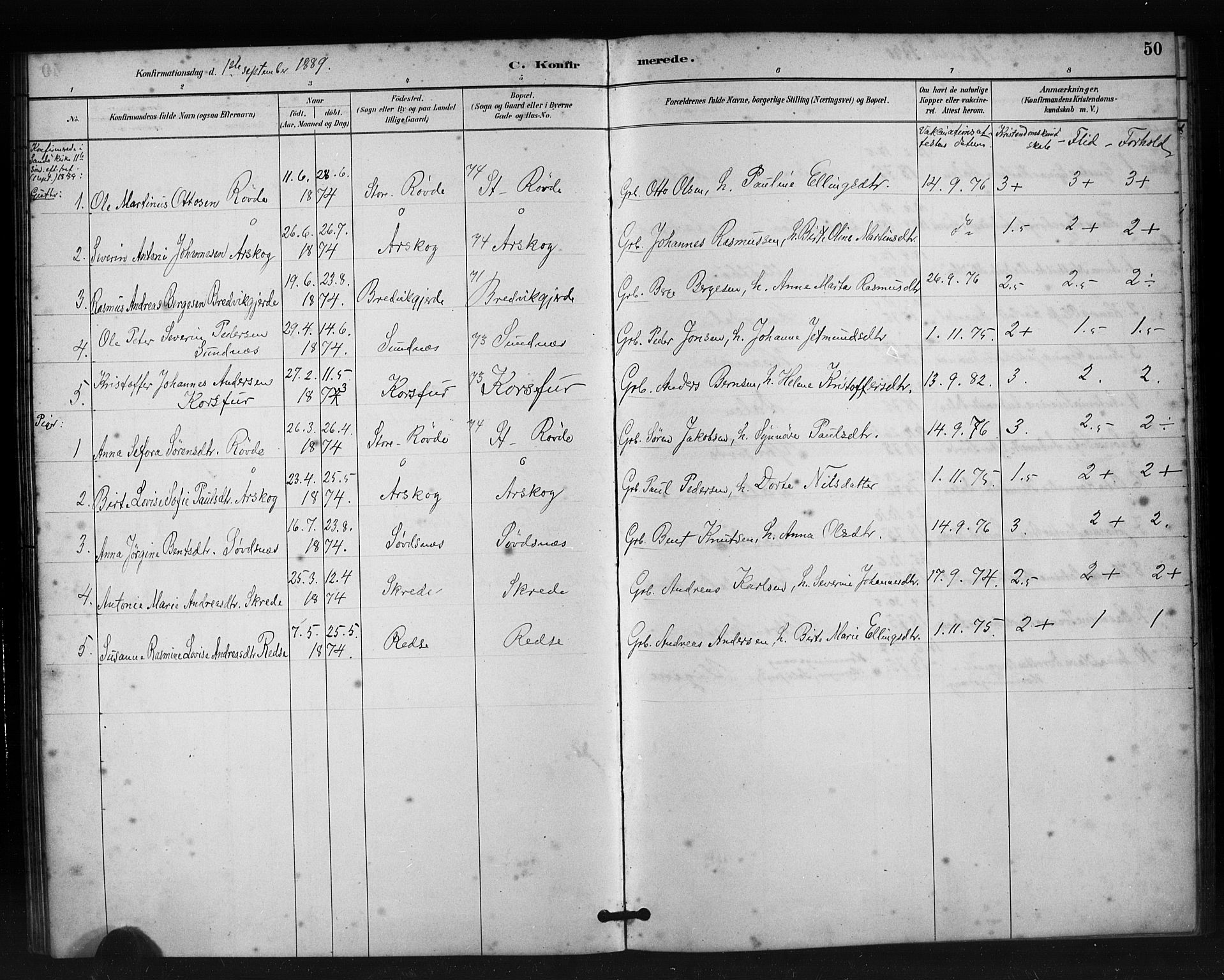 Ministerialprotokoller, klokkerbøker og fødselsregistre - Møre og Romsdal, AV/SAT-A-1454/504/L0056: Parish register (official) no. 504A03, 1884-1904, p. 50