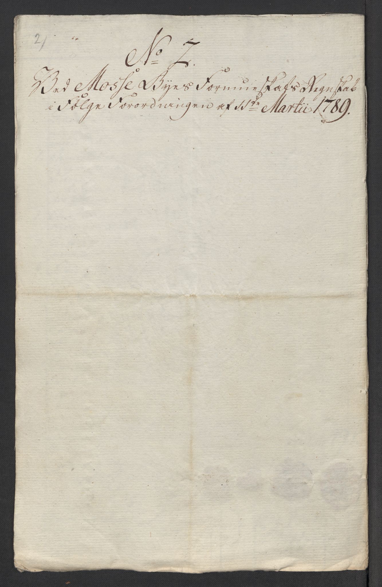 Rentekammeret inntil 1814, Reviderte regnskaper, Mindre regnskaper, AV/RA-EA-4068/Rf/Rfe/L0024: Modum Blåfarvevverk, Molde, Moss, 1789, p. 383