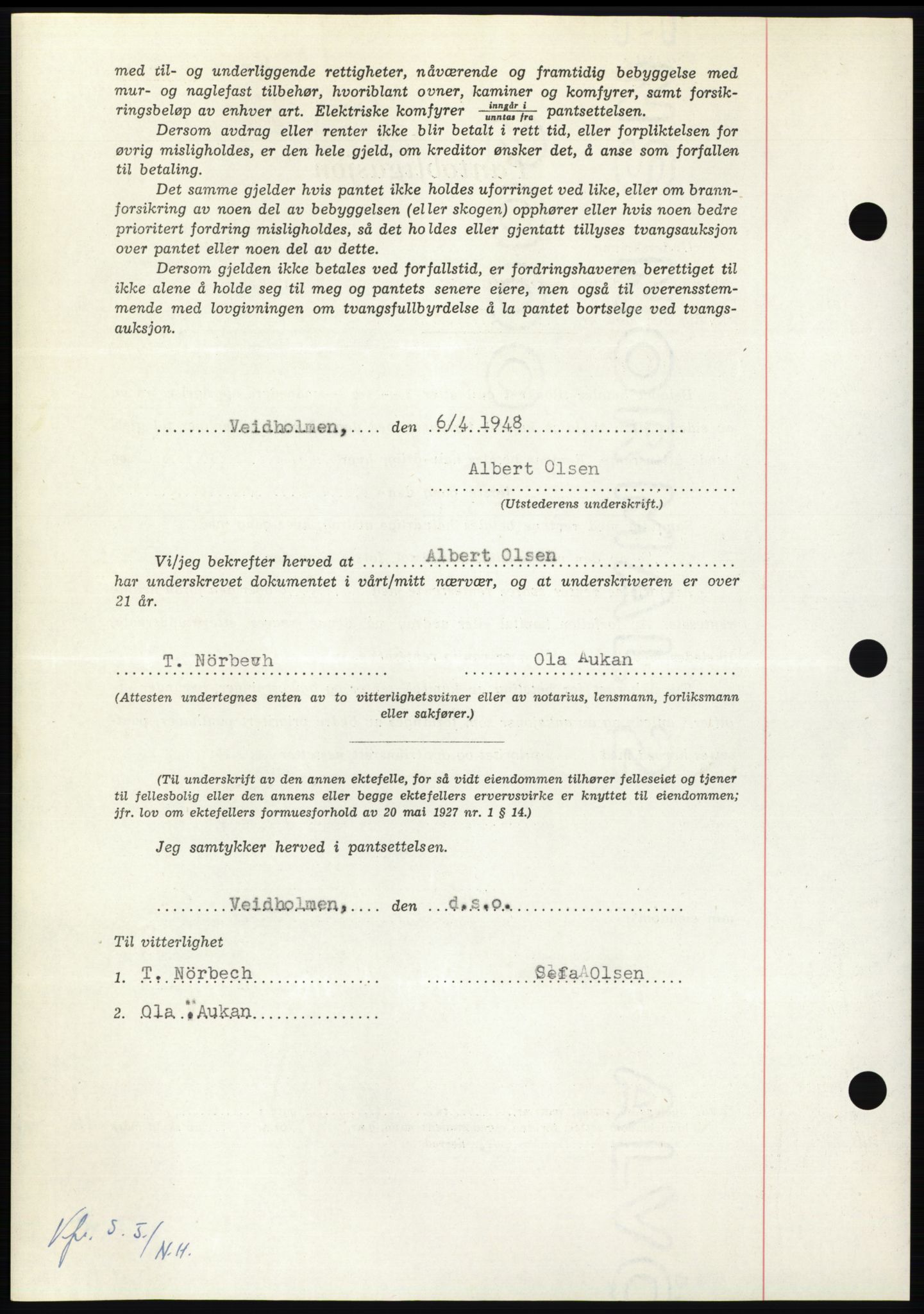 Nordmøre sorenskriveri, AV/SAT-A-4132/1/2/2Ca: Mortgage book no. B98, 1948-1948, Diary no: : 786/1948