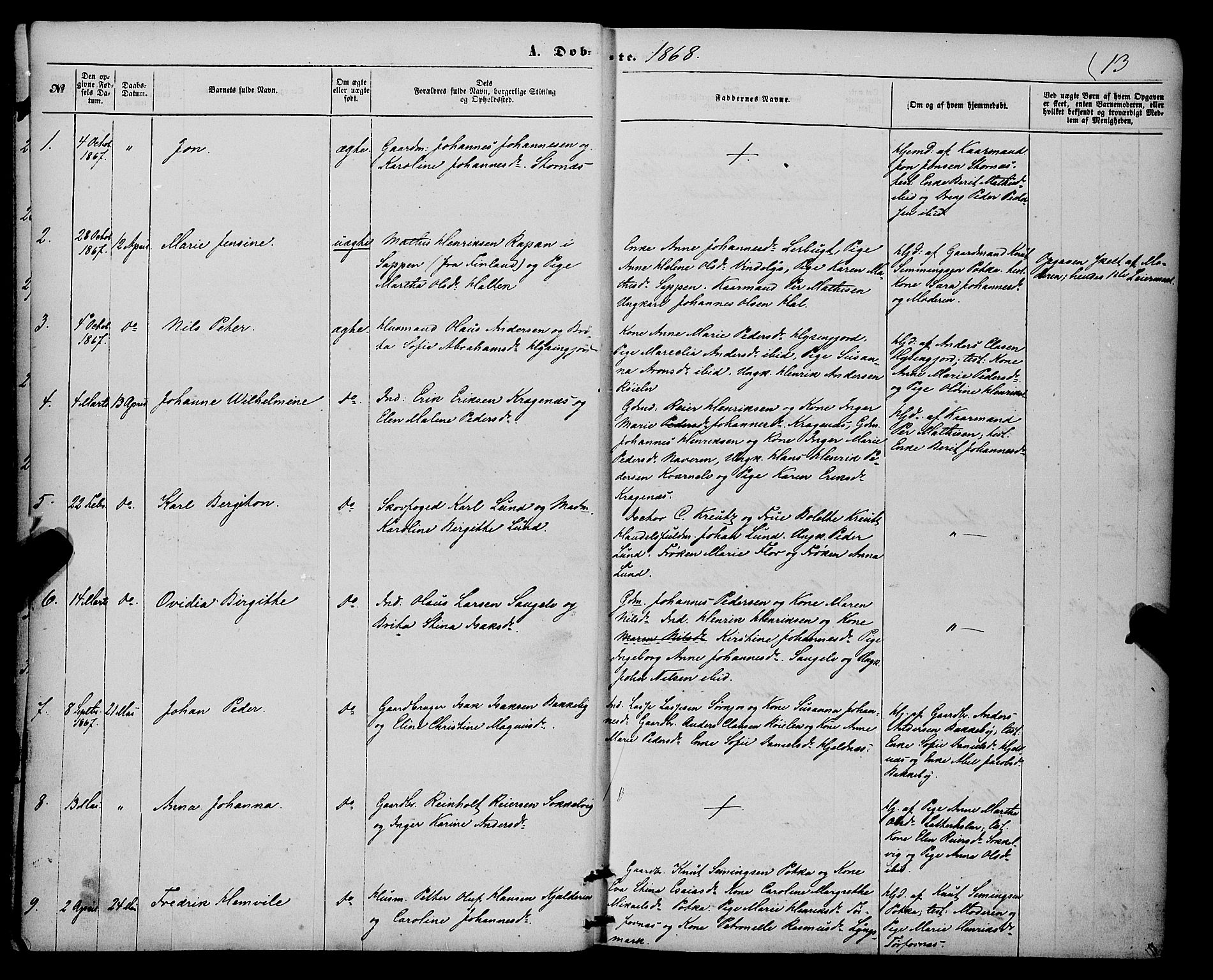 Skjervøy sokneprestkontor, SATØ/S-1300/H/Ha/Haa/L0013kirke: Parish register (official) no. 13, 1863-1877, p. 13