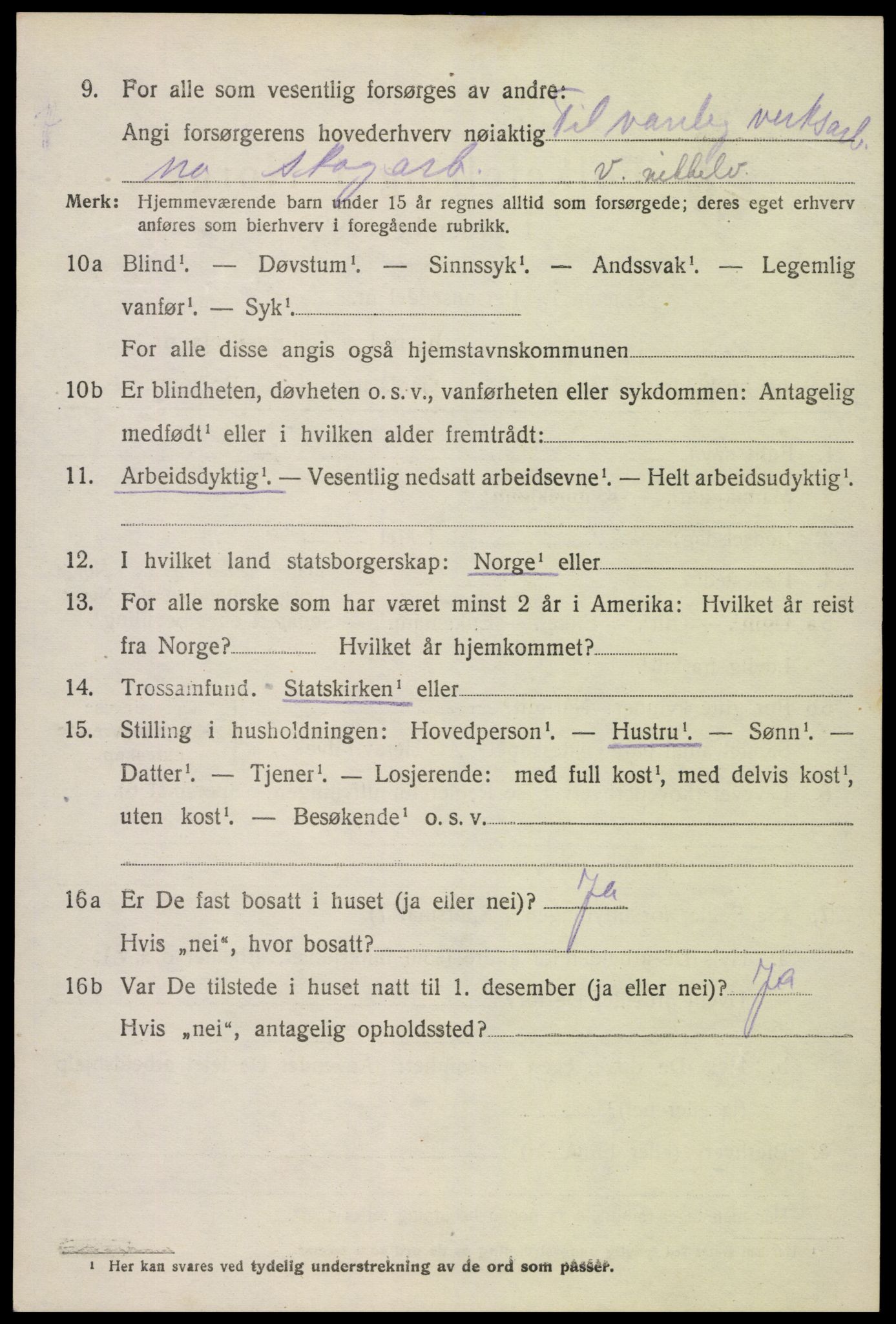 SAK, 1920 census for Hornnes, 1920, p. 940