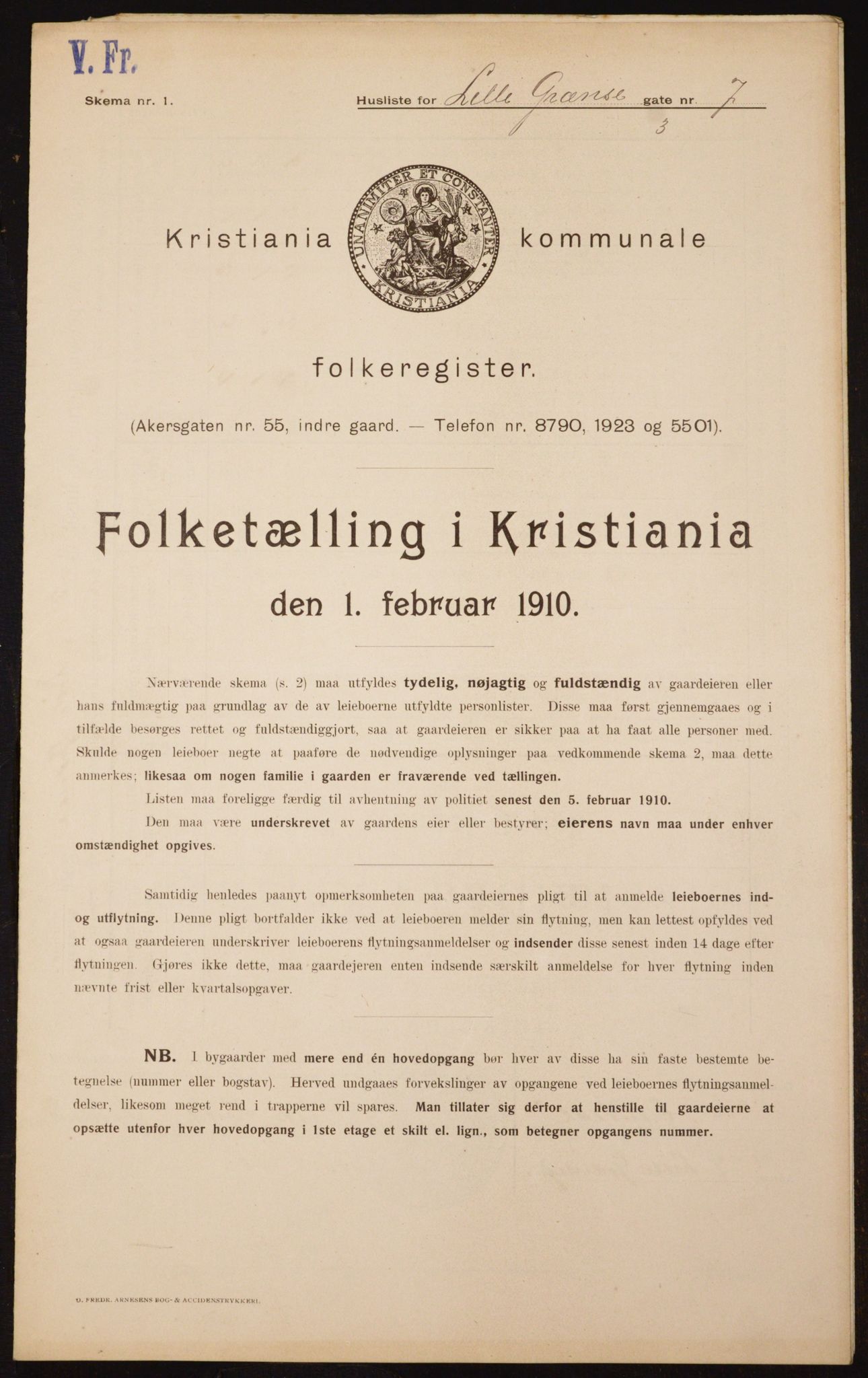 OBA, Municipal Census 1910 for Kristiania, 1910, p. 55588