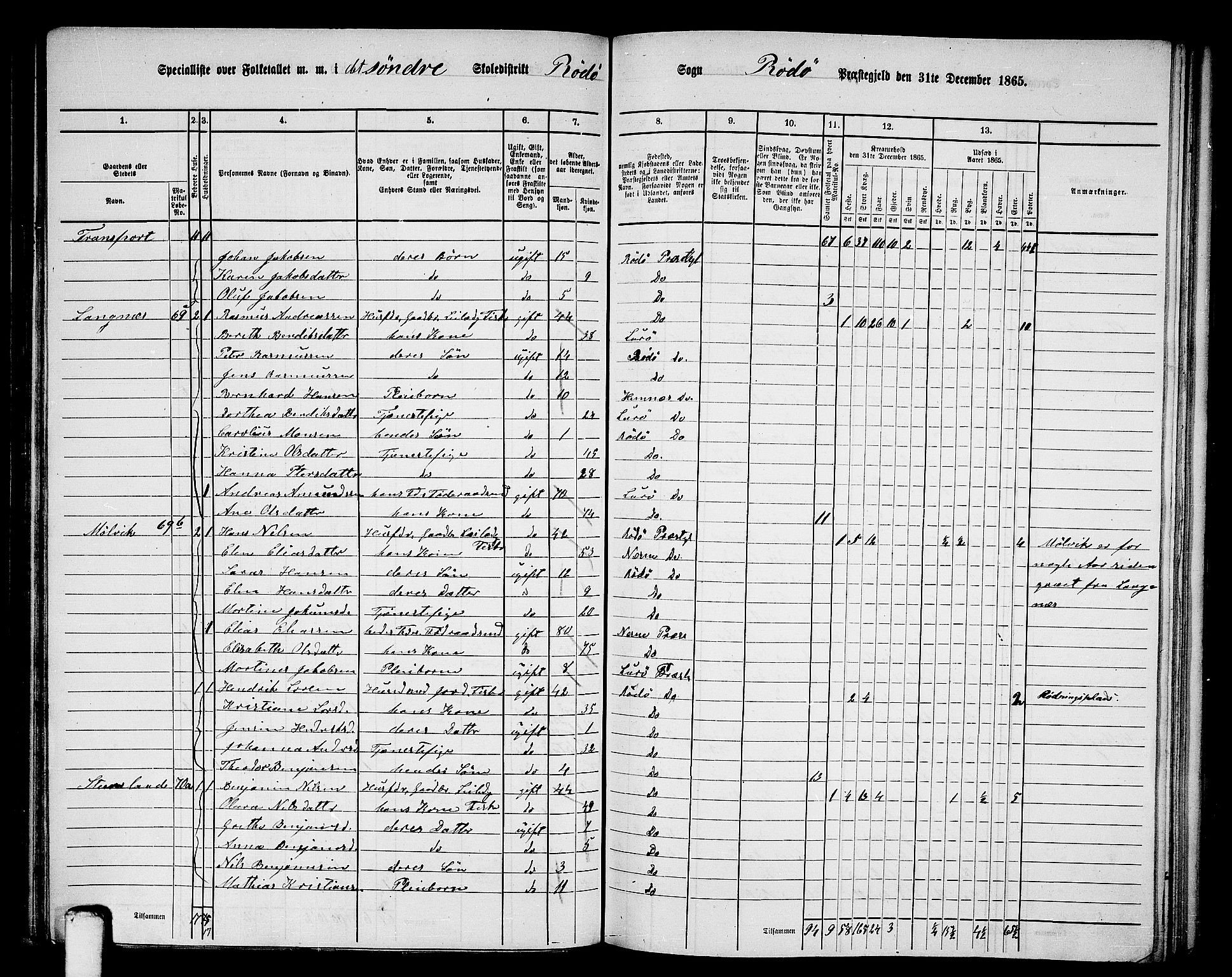 RA, 1865 census for Rødøy, 1865, p. 30