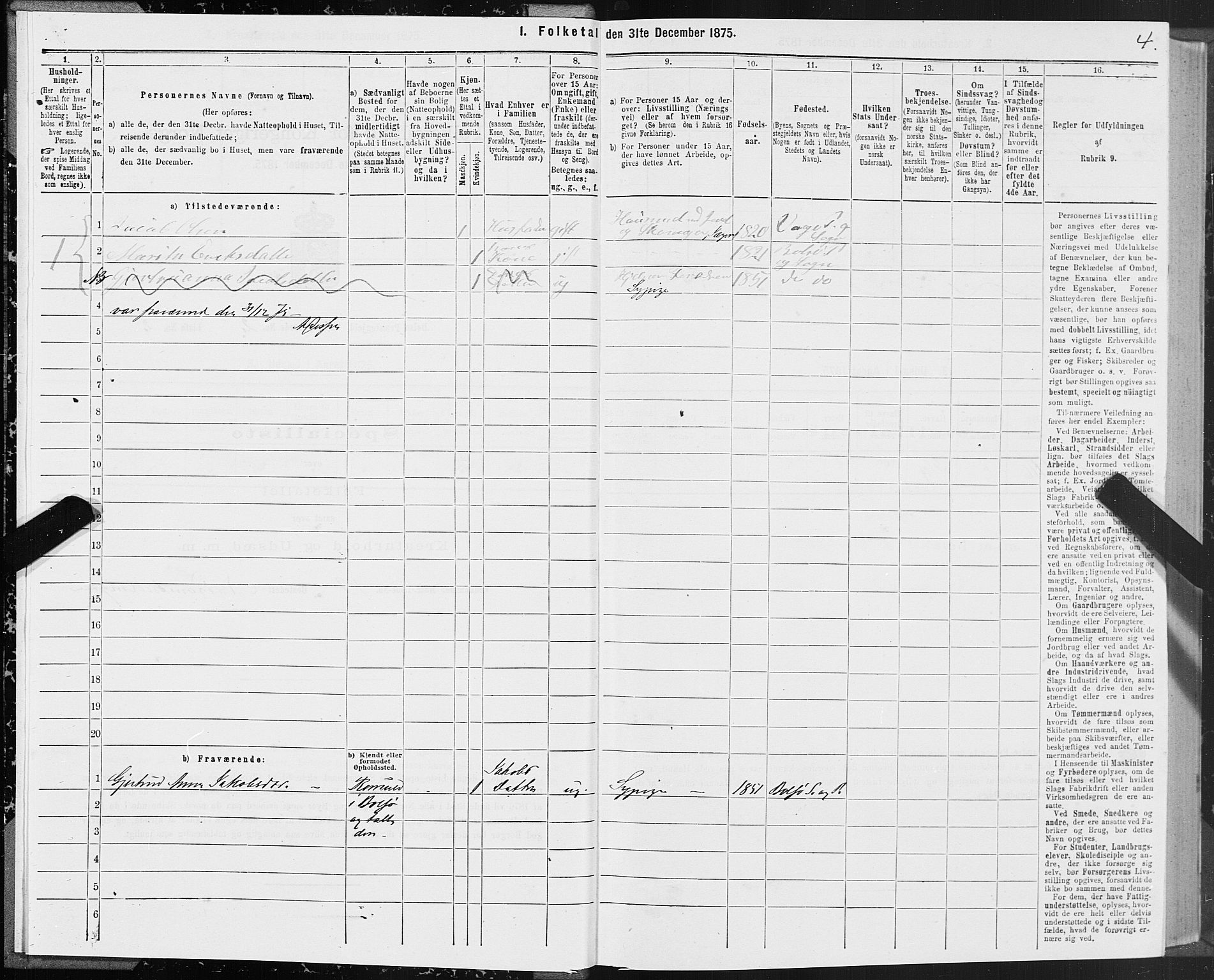 SAT, 1875 census for 1544P Bolsøy, 1875, p. 2004