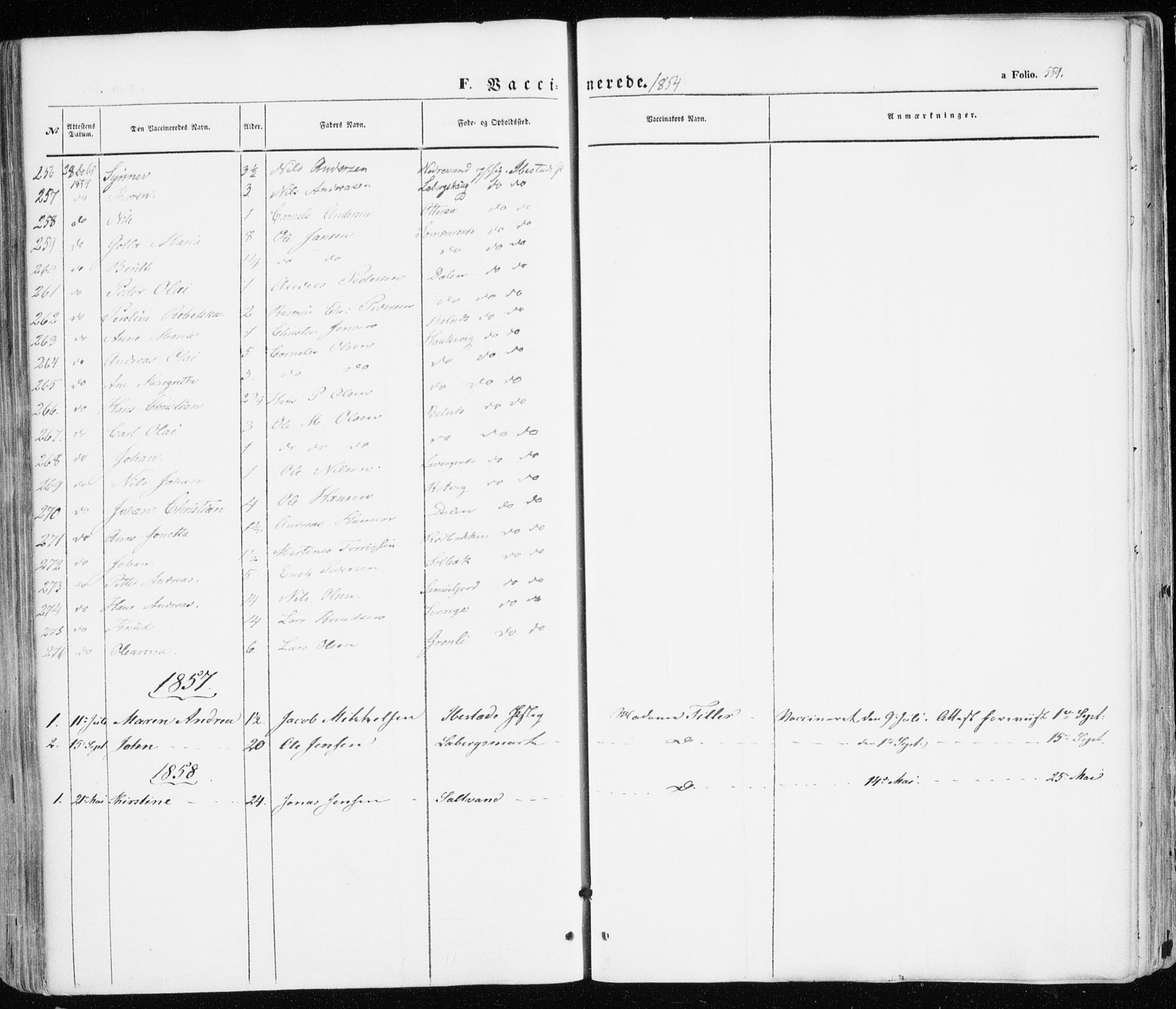 Ibestad sokneprestembete, SATØ/S-0077/H/Ha/Haa/L0008kirke: Parish register (official) no. 8, 1850-1859, p. 559