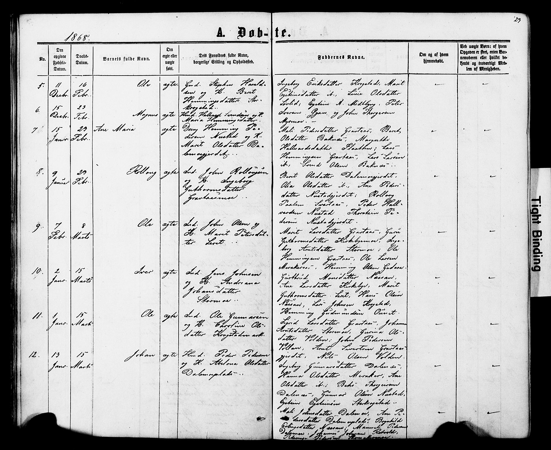 Ministerialprotokoller, klokkerbøker og fødselsregistre - Nord-Trøndelag, SAT/A-1458/706/L0049: Parish register (copy) no. 706C01, 1864-1895, p. 23