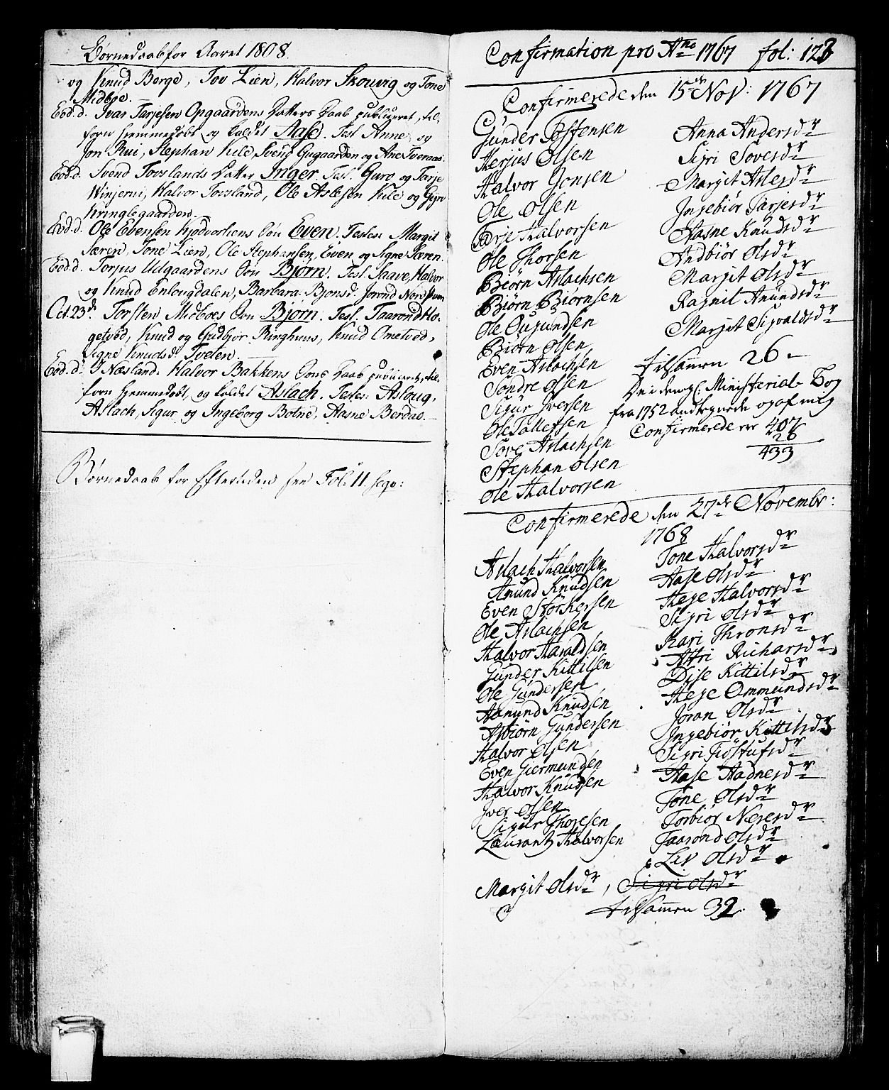Vinje kirkebøker, AV/SAKO-A-312/F/Fa/L0002: Parish register (official) no. I 2, 1767-1814, p. 123