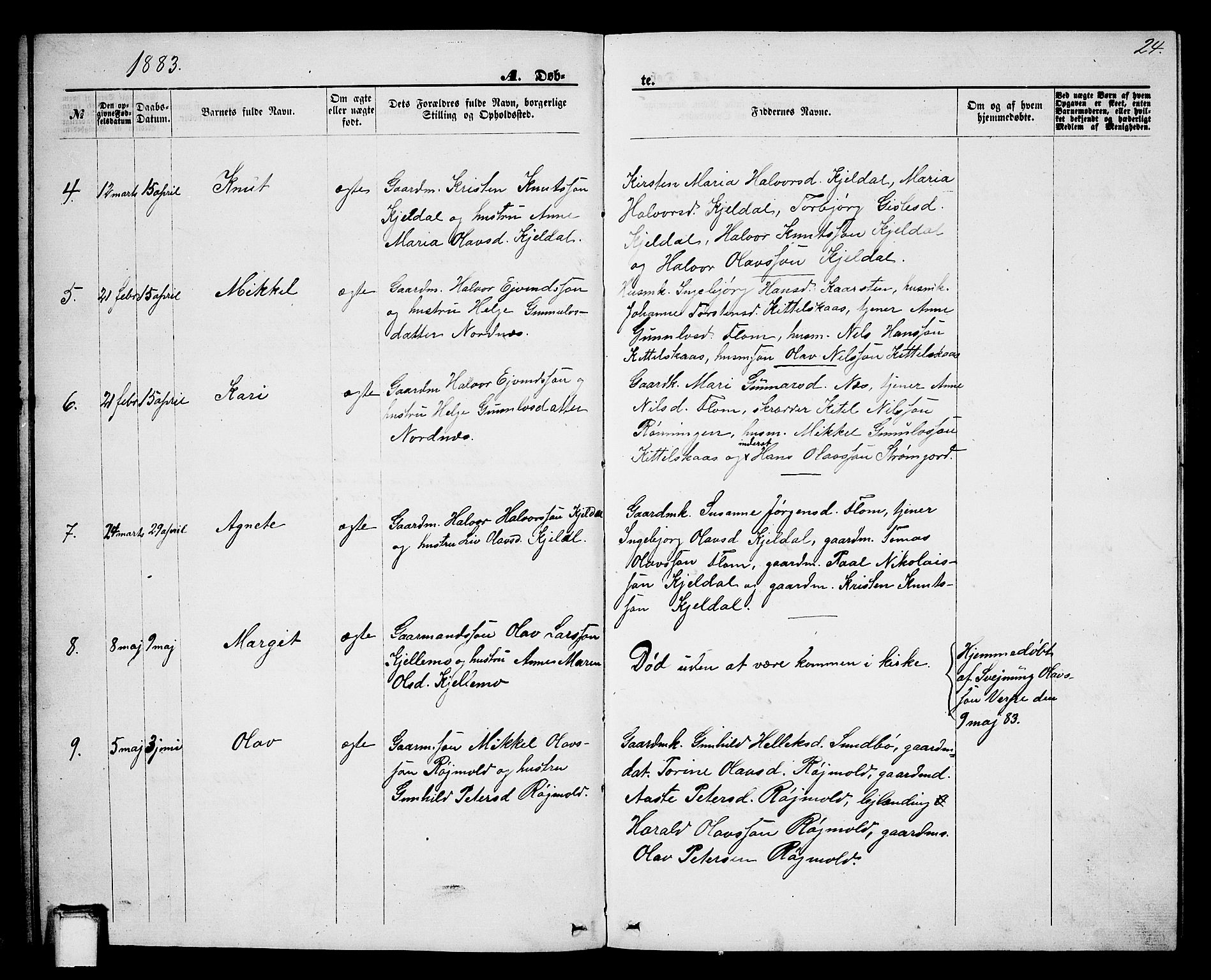 Lunde kirkebøker, AV/SAKO-A-282/G/Gb/L0001: Parish register (copy) no. II 1, 1866-1887, p. 24
