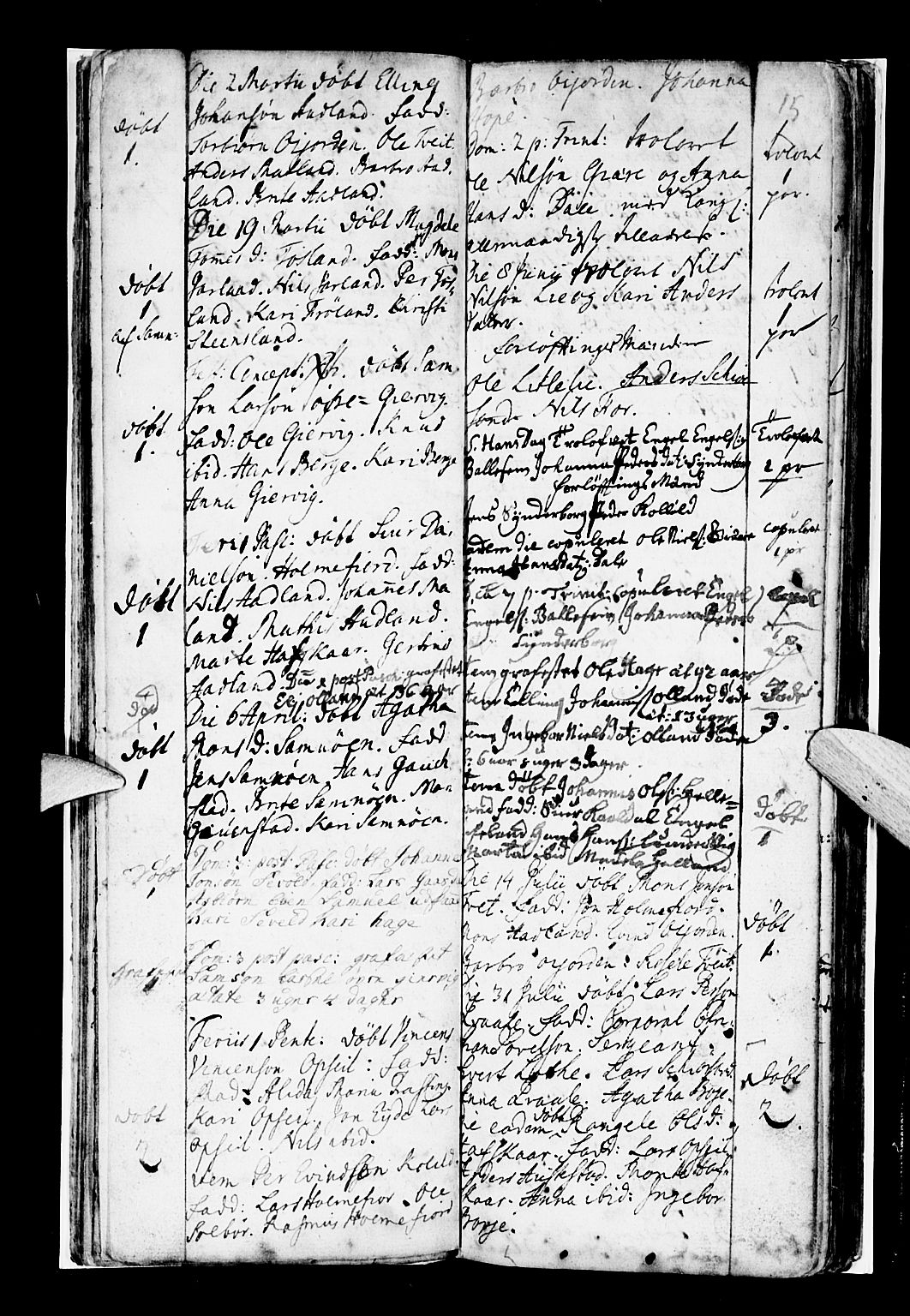 Os sokneprestembete, SAB/A-99929: Parish register (official) no. A 7, 1723-1760, p. 15