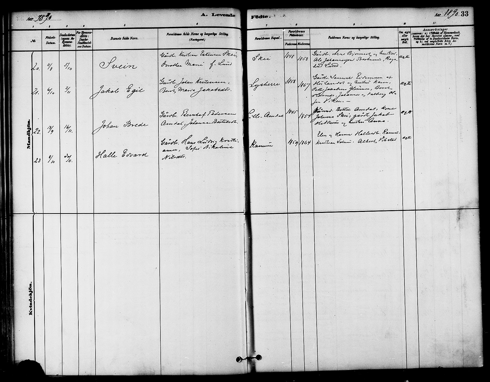 Ministerialprotokoller, klokkerbøker og fødselsregistre - Nord-Trøndelag, SAT/A-1458/764/L0555: Parish register (official) no. 764A10, 1881-1896, p. 33
