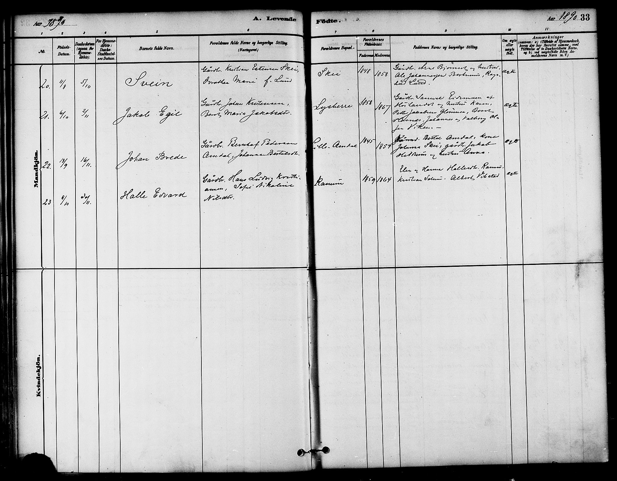 Ministerialprotokoller, klokkerbøker og fødselsregistre - Nord-Trøndelag, AV/SAT-A-1458/764/L0555: Parish register (official) no. 764A10, 1881-1896, p. 33