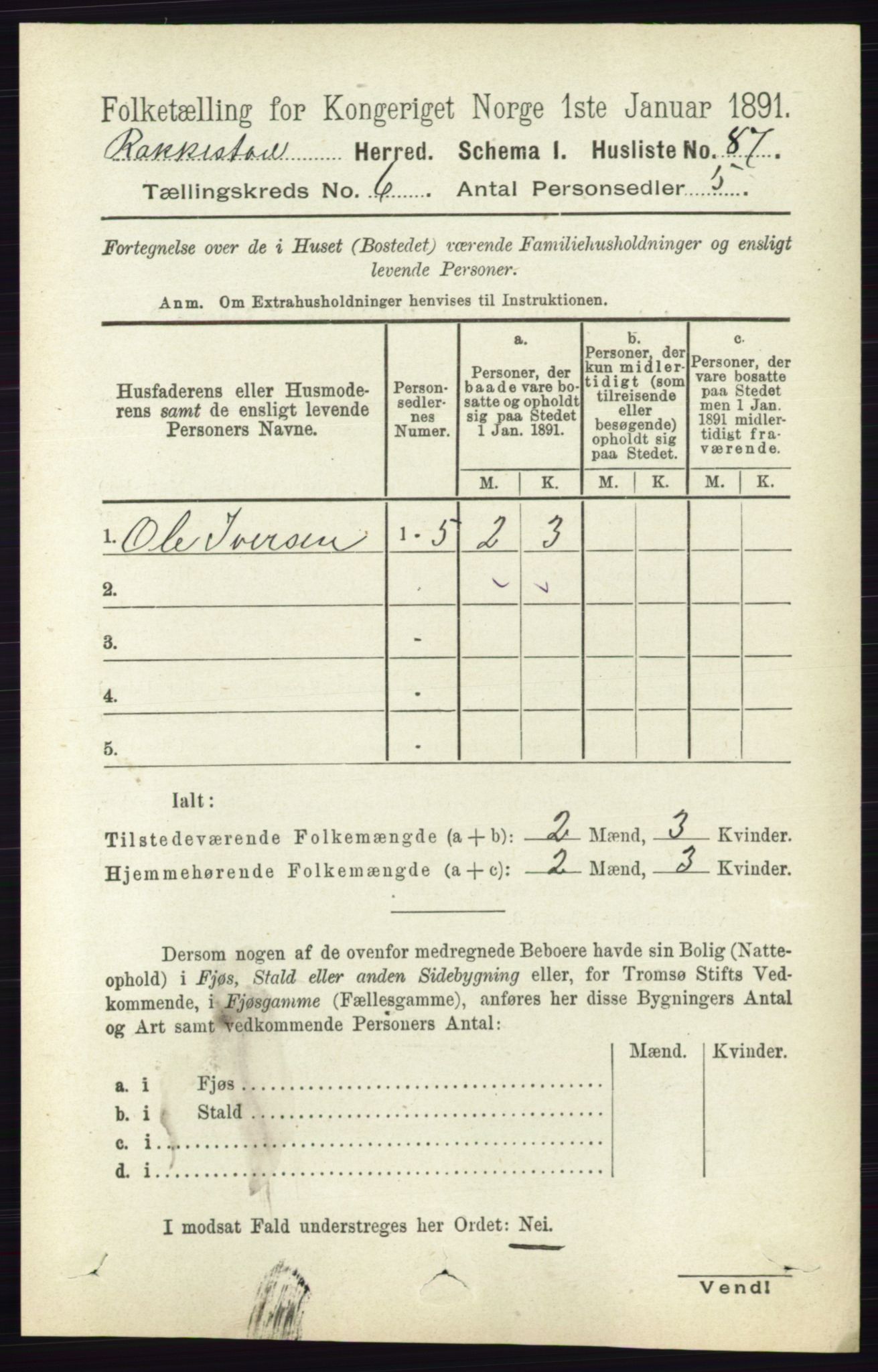 RA, 1891 census for 0128 Rakkestad, 1891, p. 2475