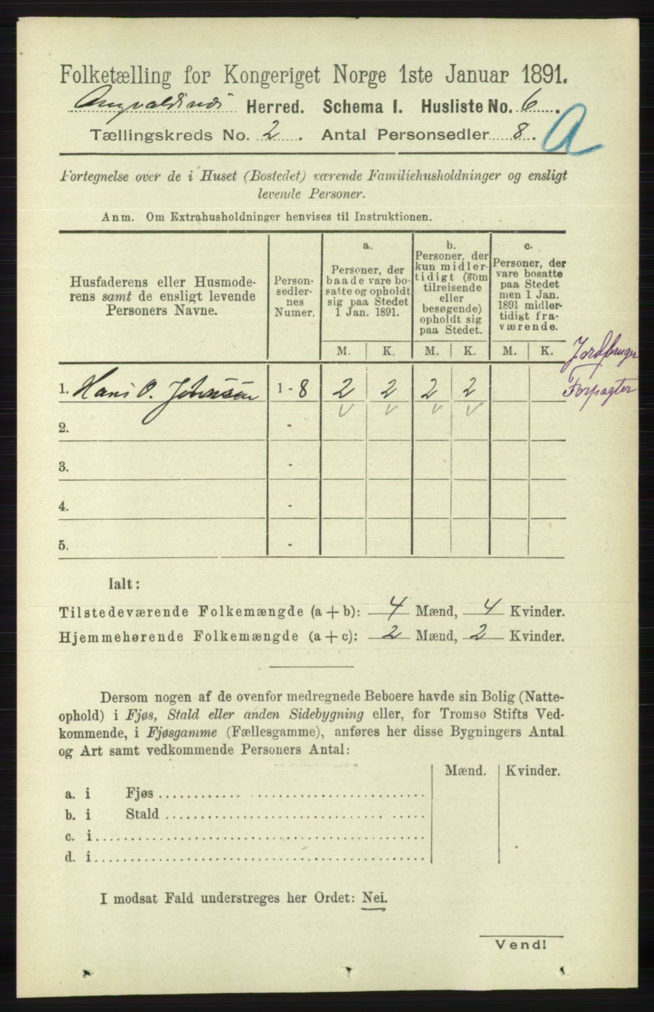 RA, 1891 census for 1147 Avaldsnes, 1891, p. 801