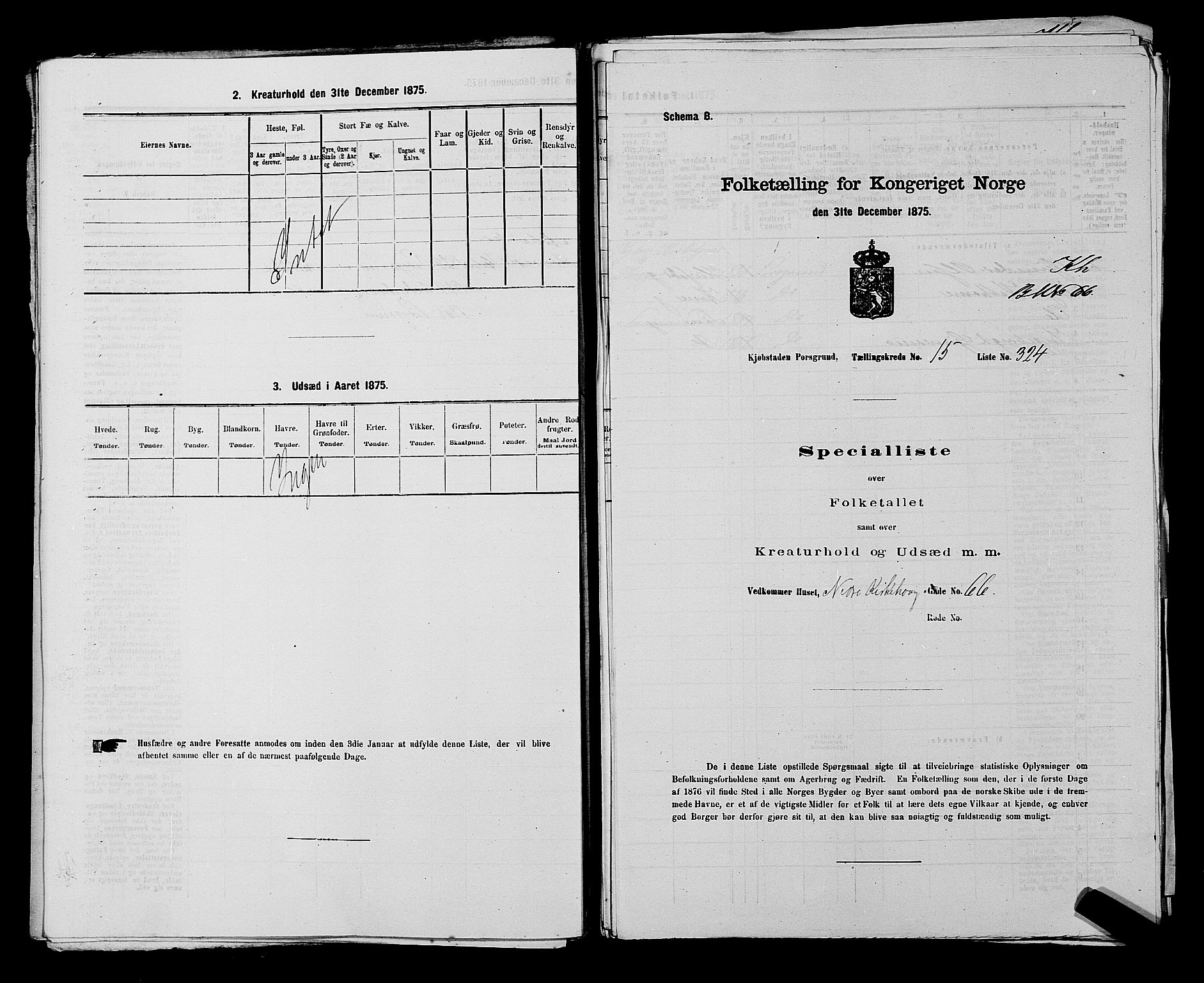 SAKO, 1875 census for 0805P Porsgrunn, 1875, p. 737