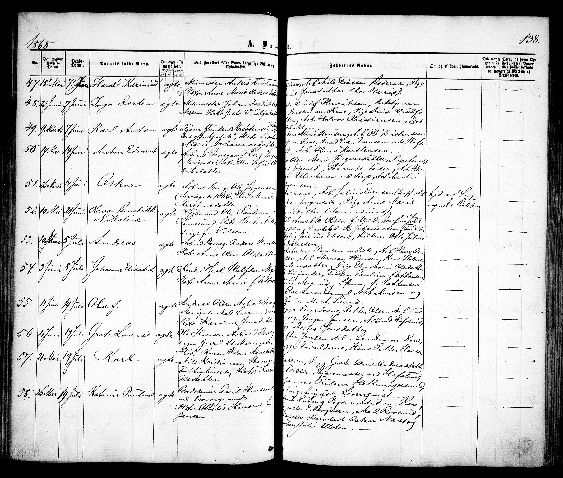 Sarpsborg prestekontor Kirkebøker, AV/SAO-A-2006/F/Fa/L0001: Parish register (official) no. 1, 1859-1868, p. 138