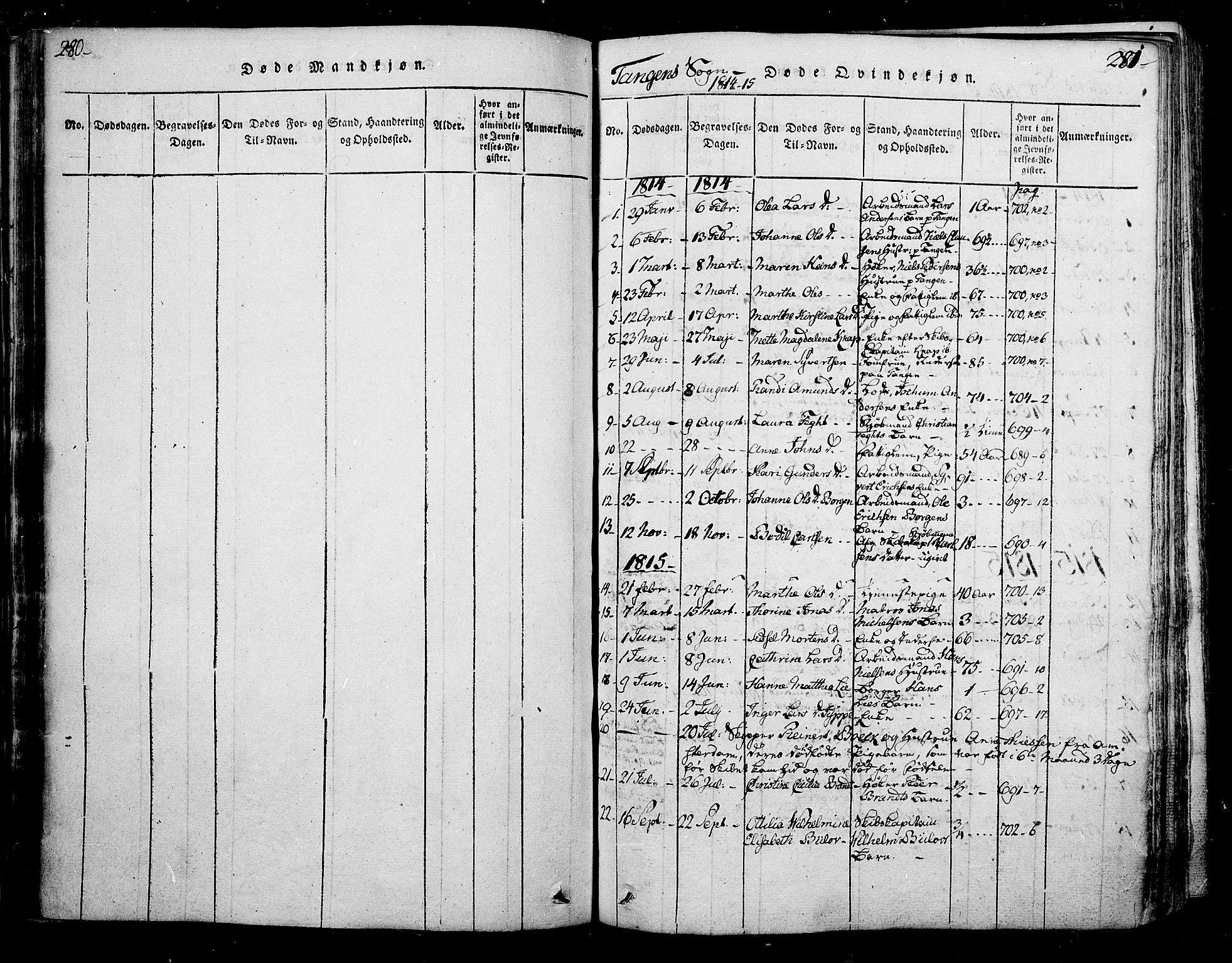 Skoger kirkebøker, SAKO/A-59/F/Fa/L0002: Parish register (official) no. I 2 /2, 1814-1842, p. 280-281
