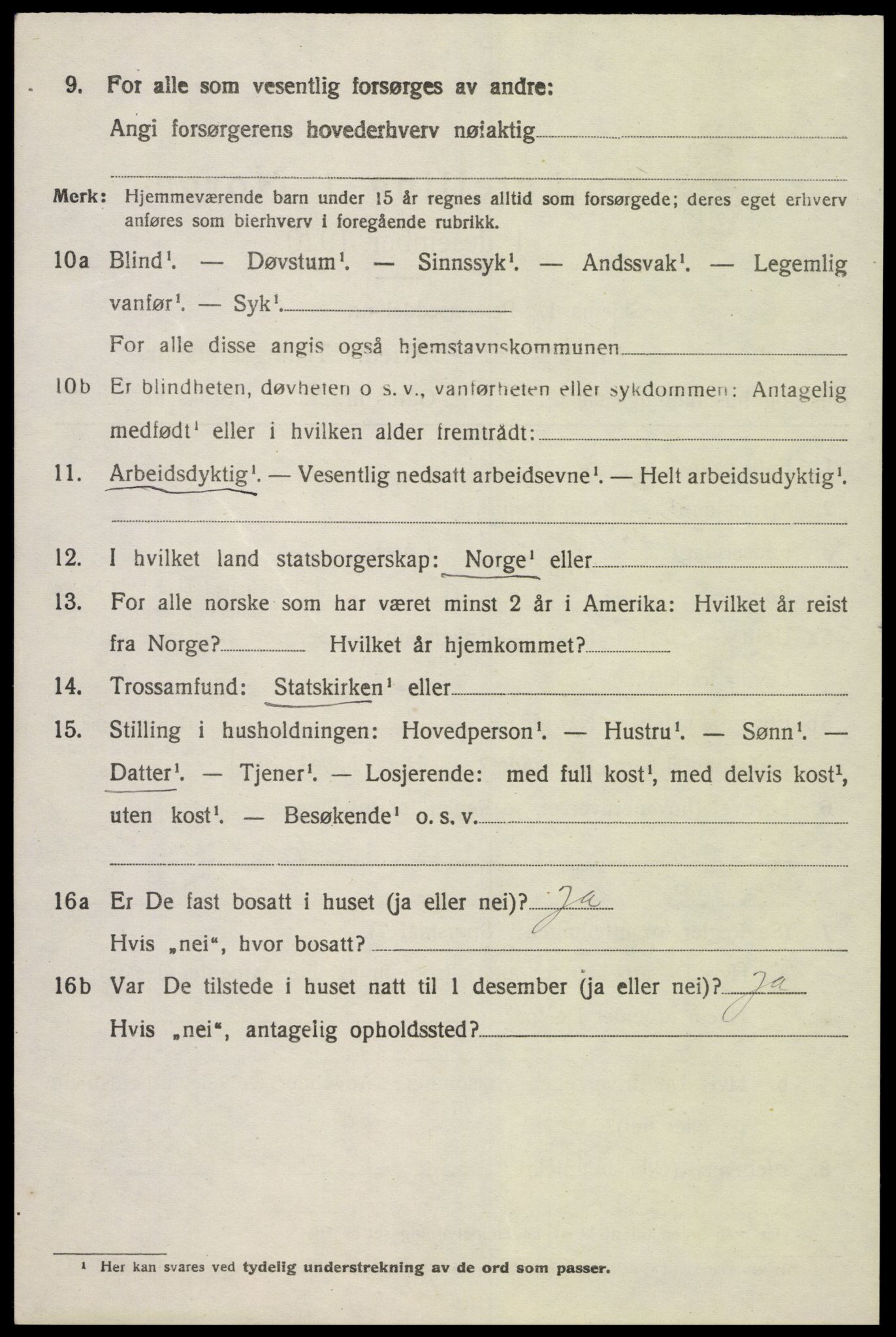 SAK, 1920 census for Finsland, 1920, p. 1601