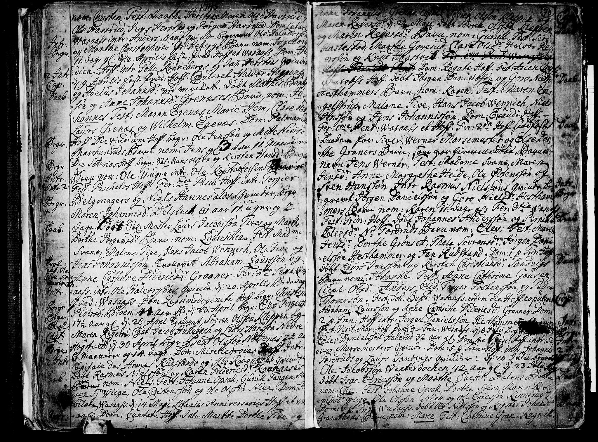 Hof kirkebøker, AV/SAKO-A-64/F/Fa/L0001: Parish register (official) no. I 1, 1704-1745, p. 70