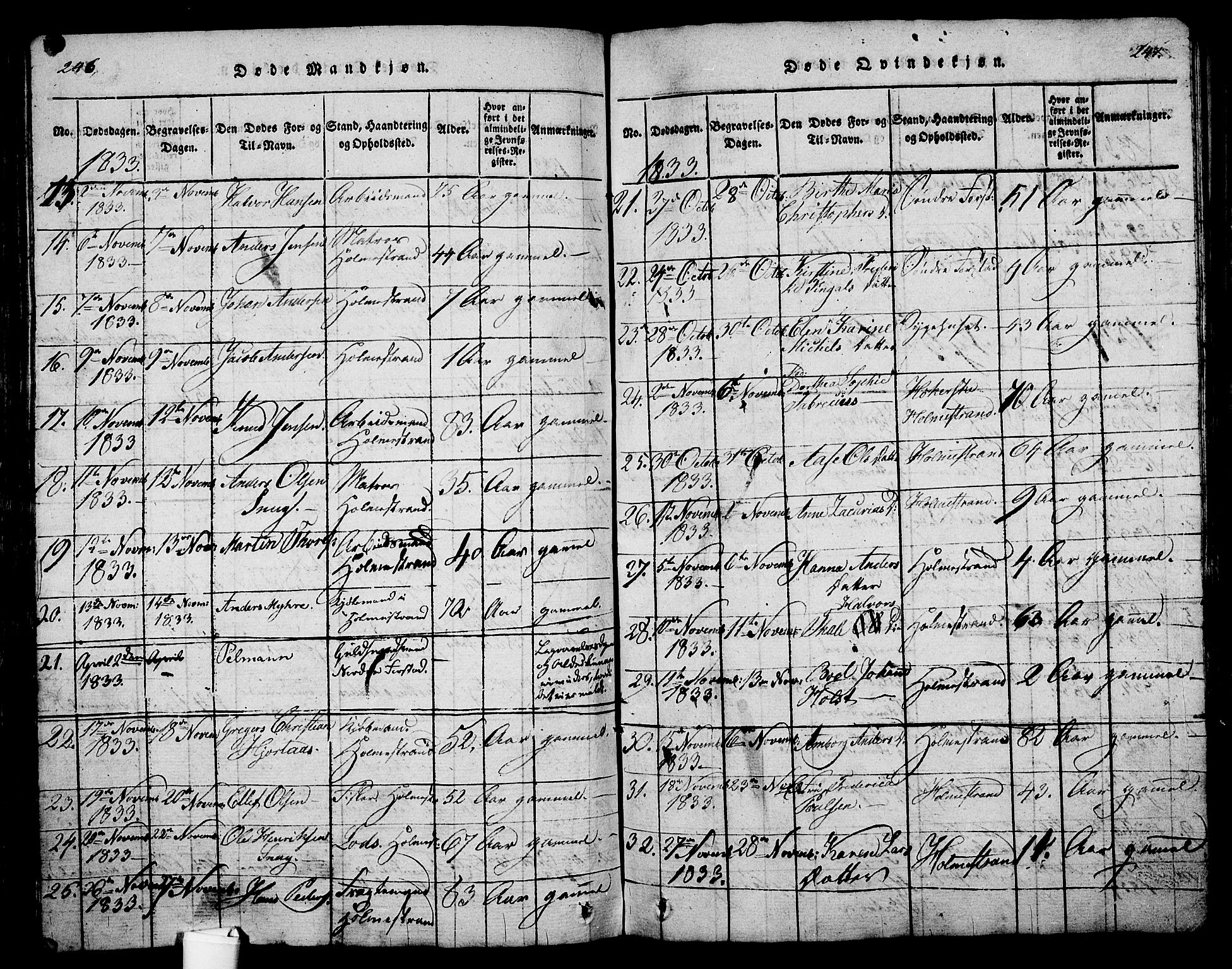 Holmestrand kirkebøker, AV/SAKO-A-346/G/Ga/L0001: Parish register (copy) no. 1, 1814-1848, p. 246-247