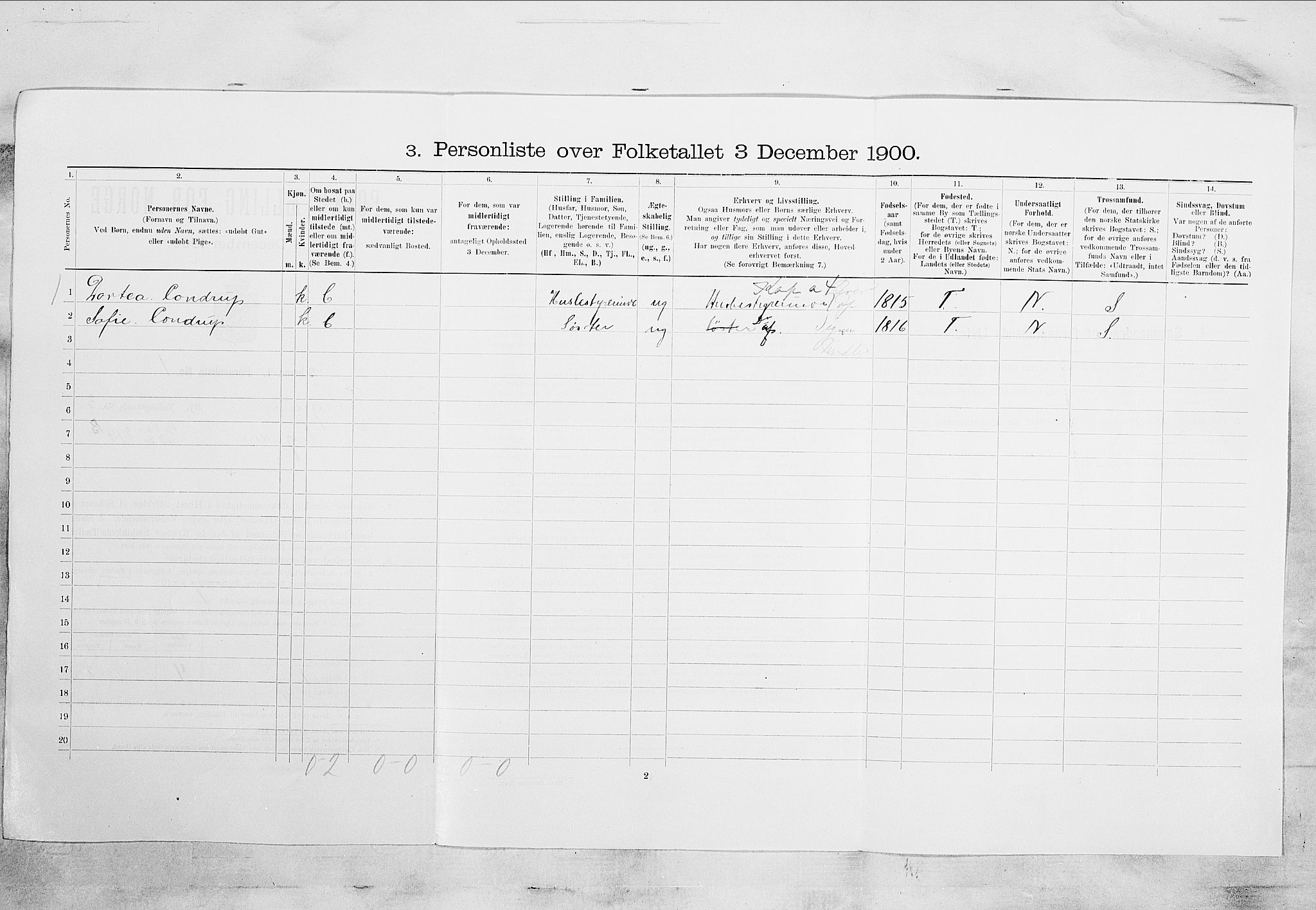 SAKO, 1900 census for Porsgrunn, 1900, p. 401