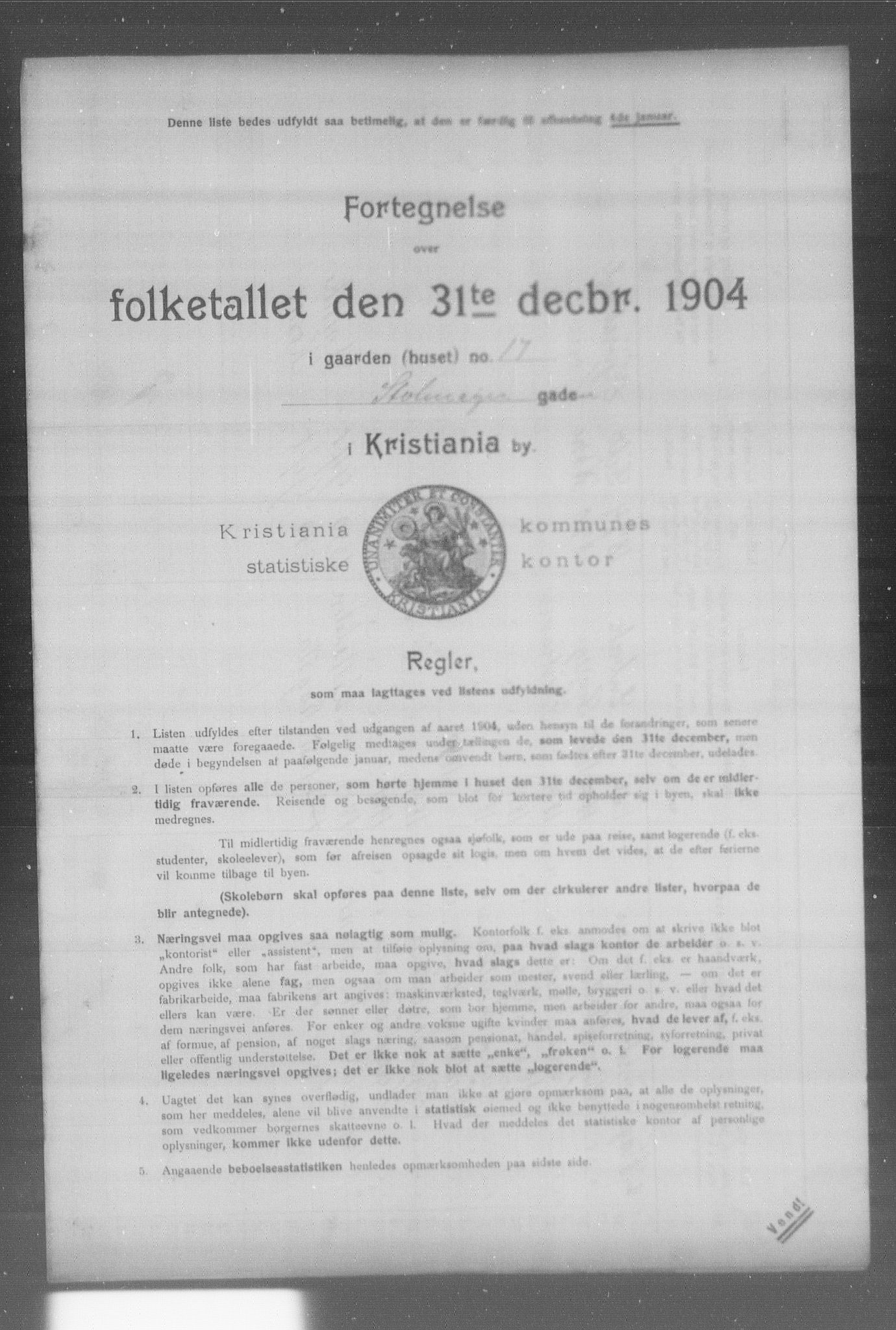 OBA, Municipal Census 1904 for Kristiania, 1904, p. 19423