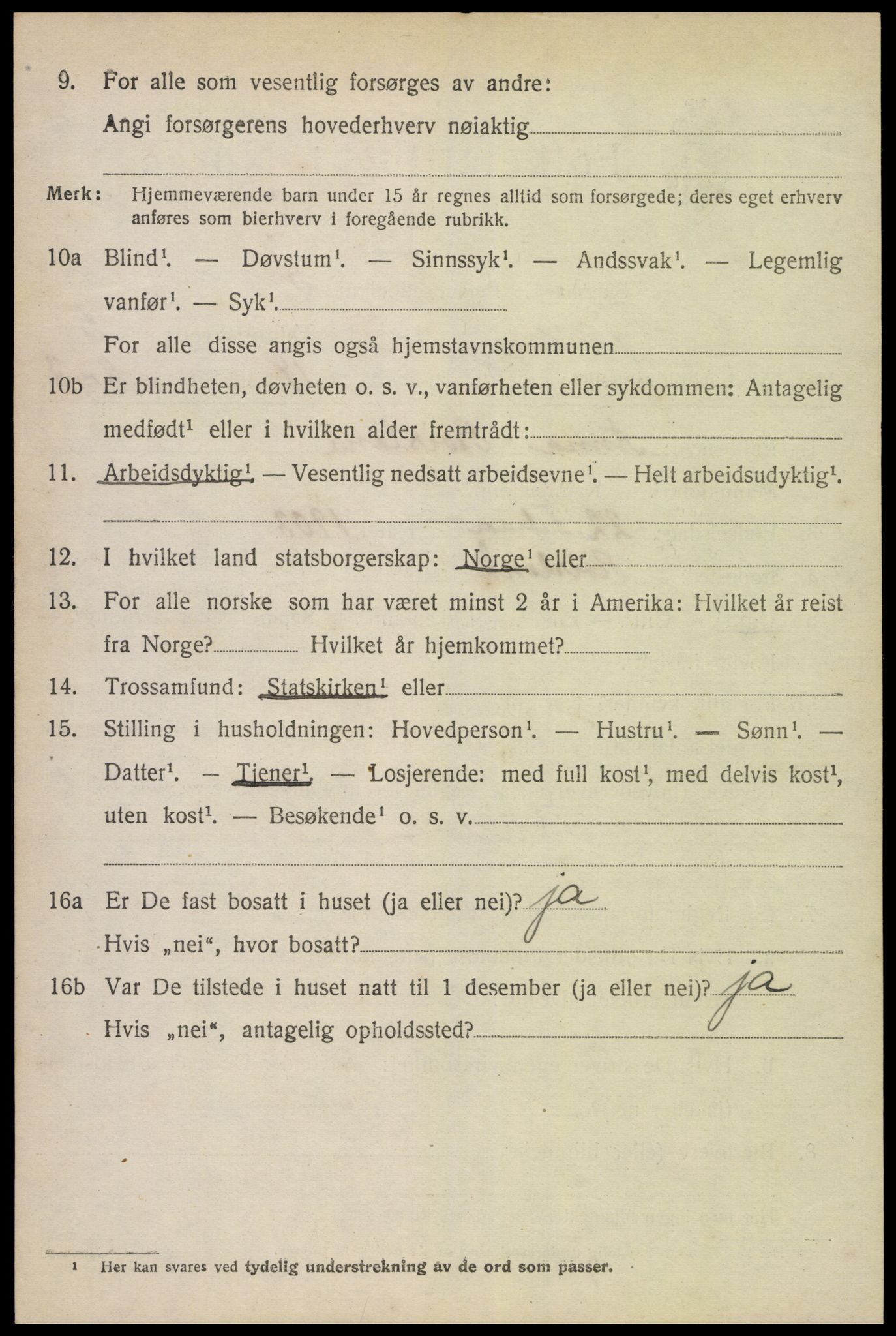 SAK, 1920 census for Fjære, 1920, p. 8206