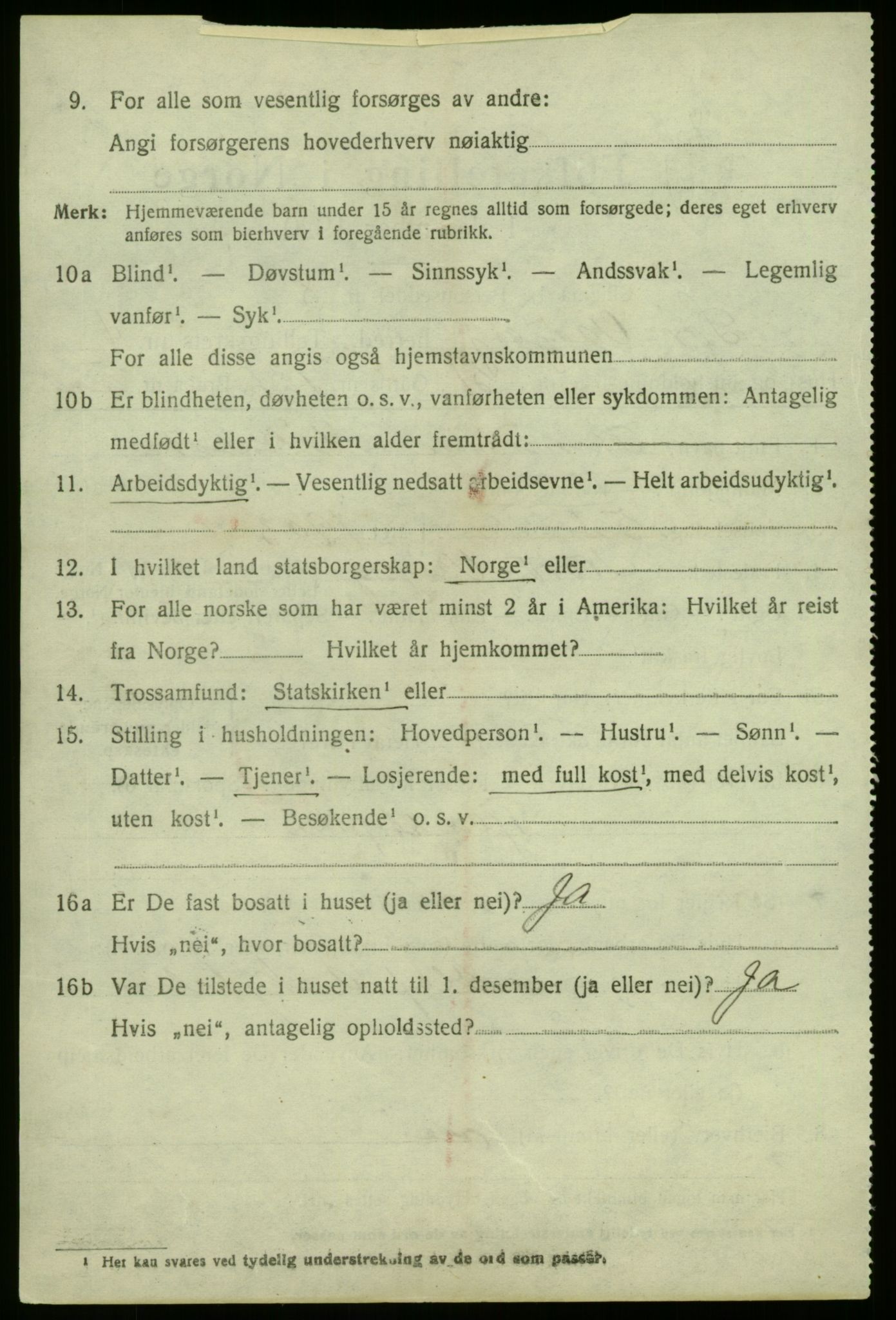 SAB, 1920 census for Sør-Vågsøy, 1920, p. 2425