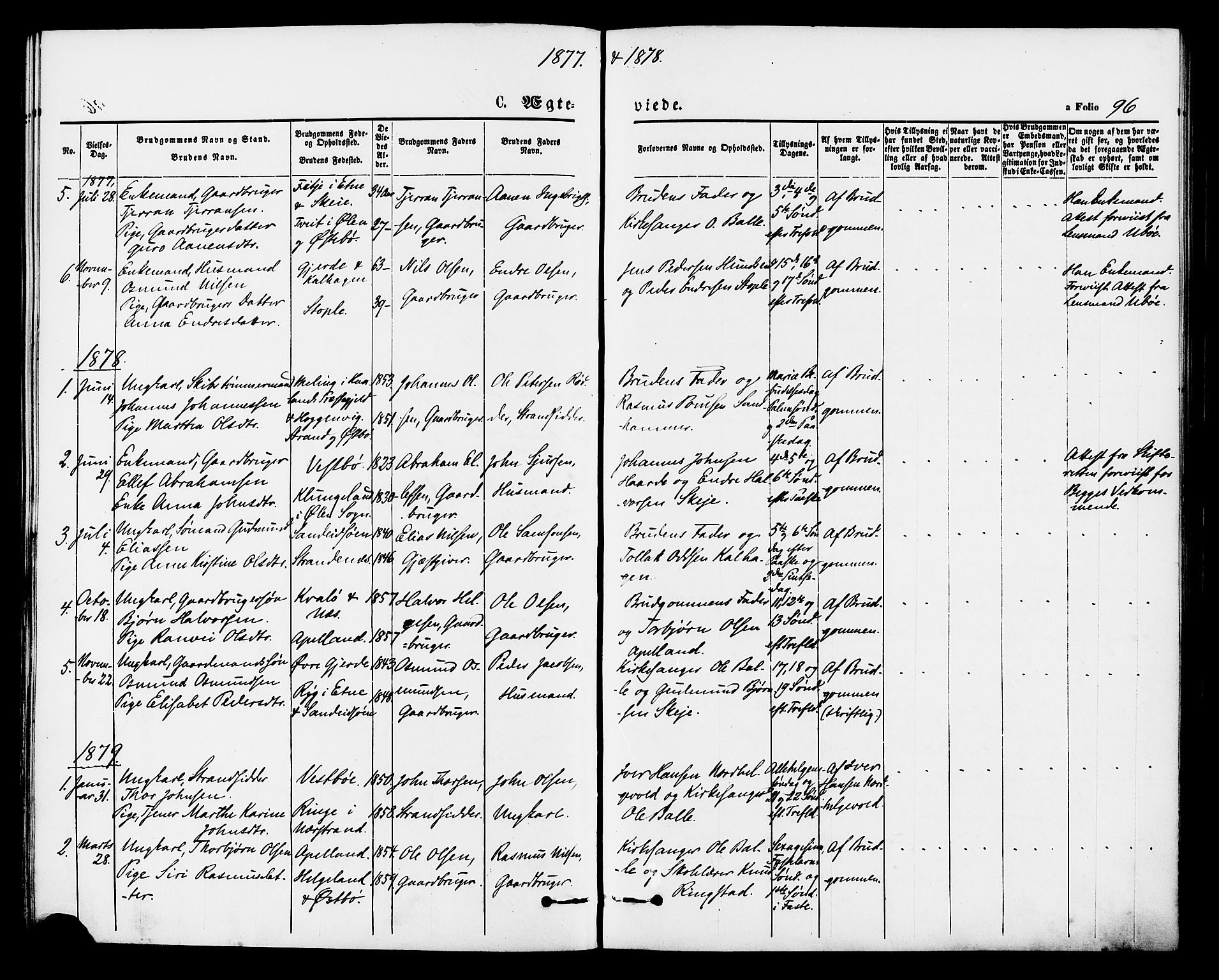 Vikedal sokneprestkontor, AV/SAST-A-101840/01/IV: Parish register (official) no. A 8, 1868-1885, p. 96