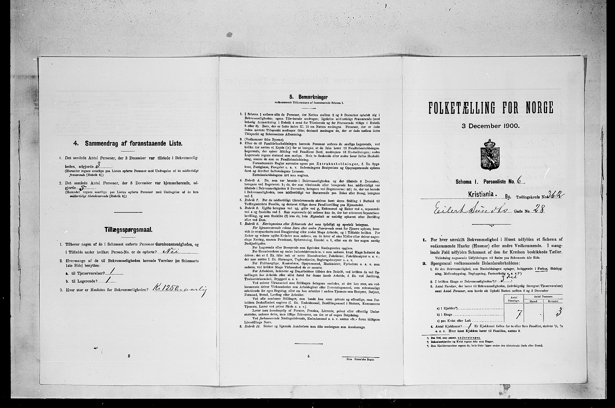 SAO, 1900 census for Kristiania, 1900, p. 18453