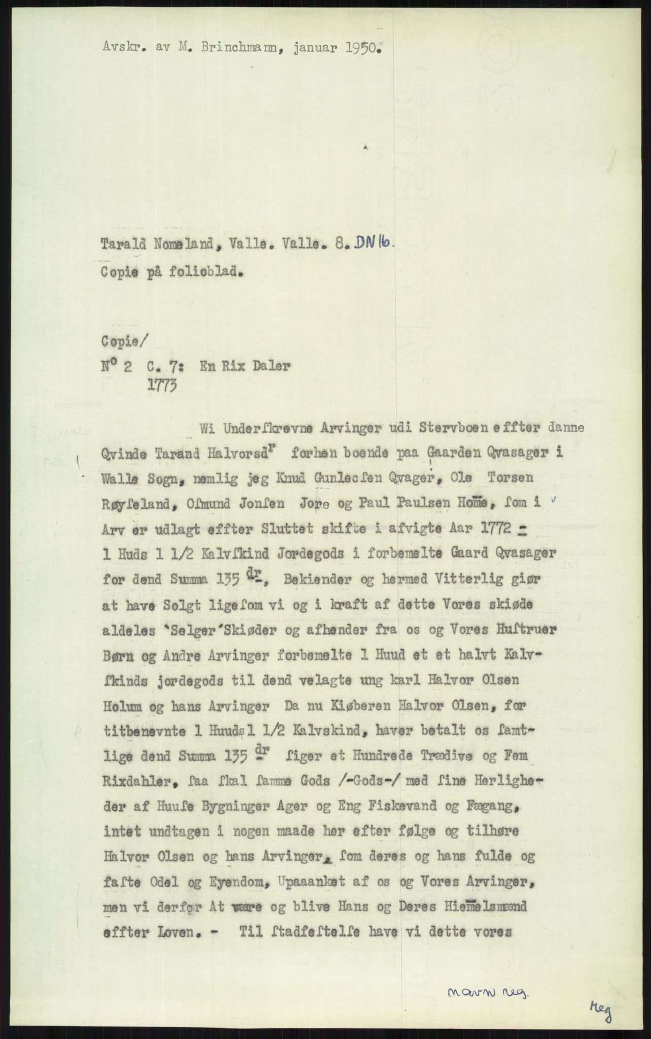 Samlinger til kildeutgivelse, Diplomavskriftsamlingen, AV/RA-EA-4053/H/Ha, p. 3616