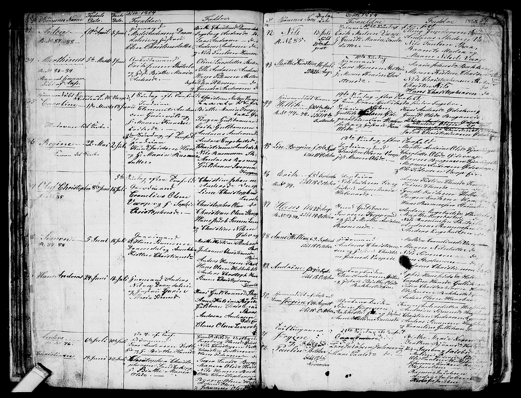 Eiker kirkebøker, SAKO/A-4/G/Gb/L0001: Parish register (copy) no. II 1, 1844-1864, p. 56-57