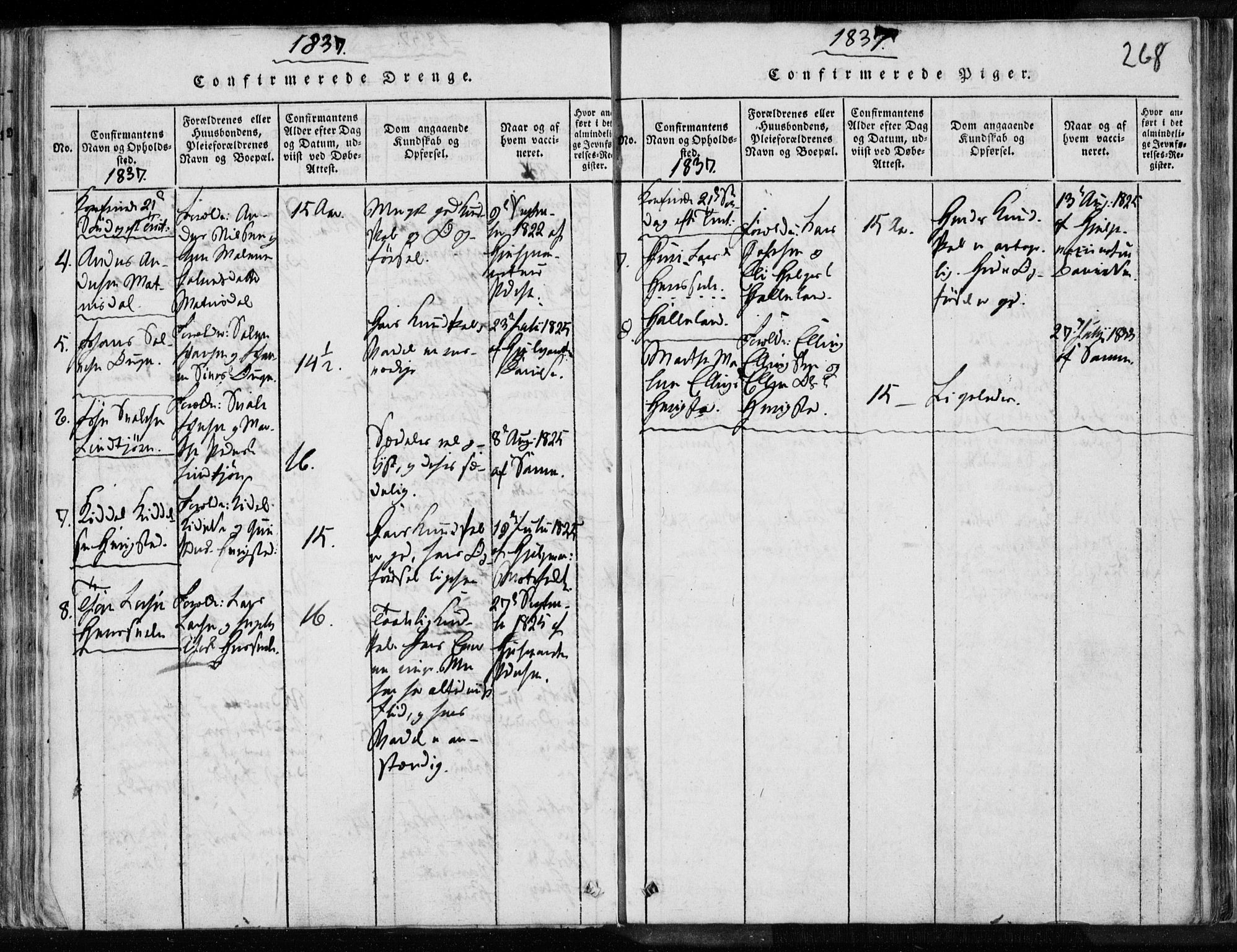 Eigersund sokneprestkontor, AV/SAST-A-101807/001/30/30BA/L0008: Parish register (official) no. A 8, 1816-1847, p. 268