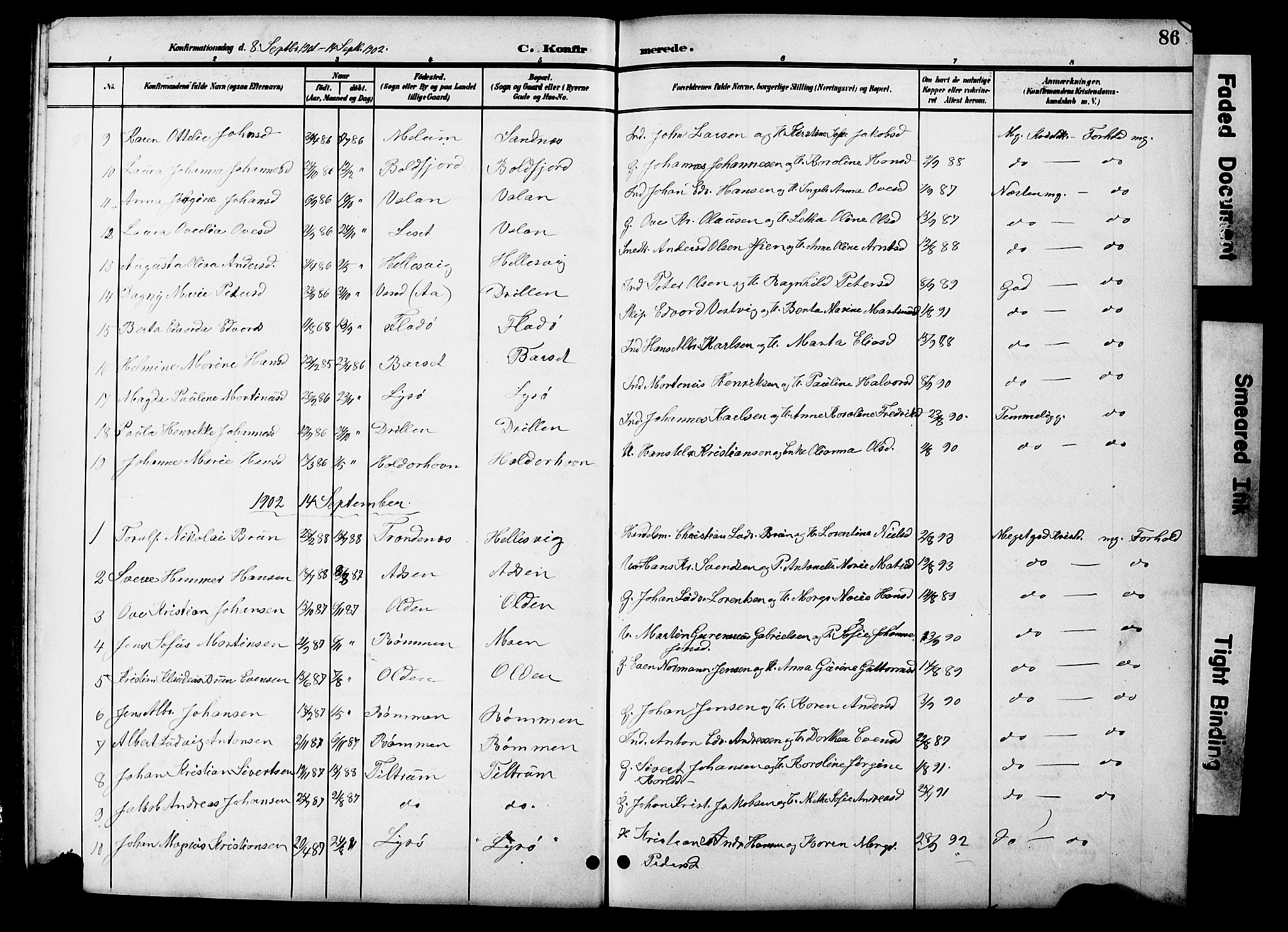 Ministerialprotokoller, klokkerbøker og fødselsregistre - Sør-Trøndelag, SAT/A-1456/654/L0666: Parish register (copy) no. 654C02, 1901-1925, p. 86