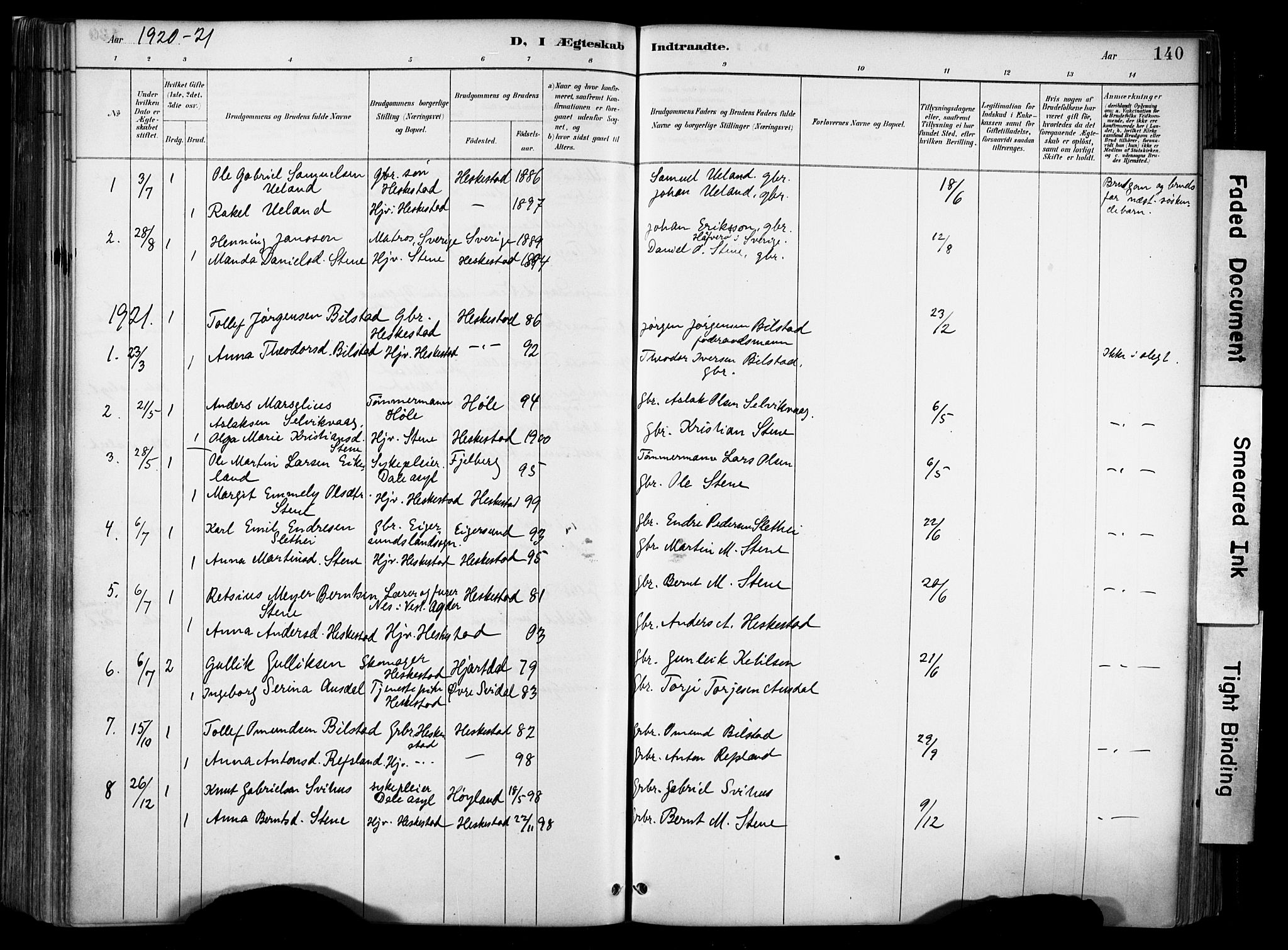 Lund sokneprestkontor, AV/SAST-A-101809/S06/L0012: Parish register (official) no. A 11, 1887-1921, p. 140