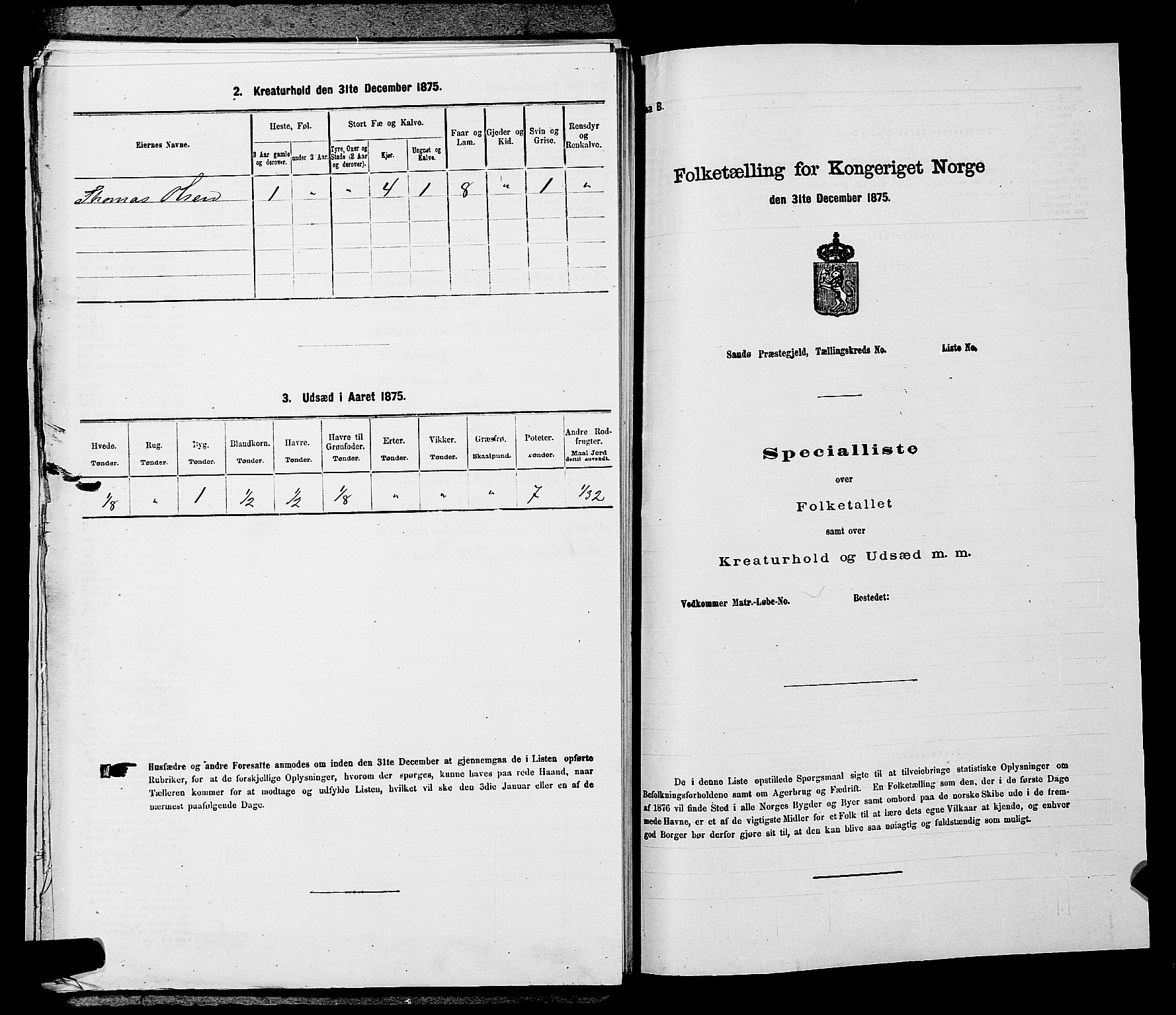 SAKO, 1875 census for 0816P Sannidal, 1875, p. 199