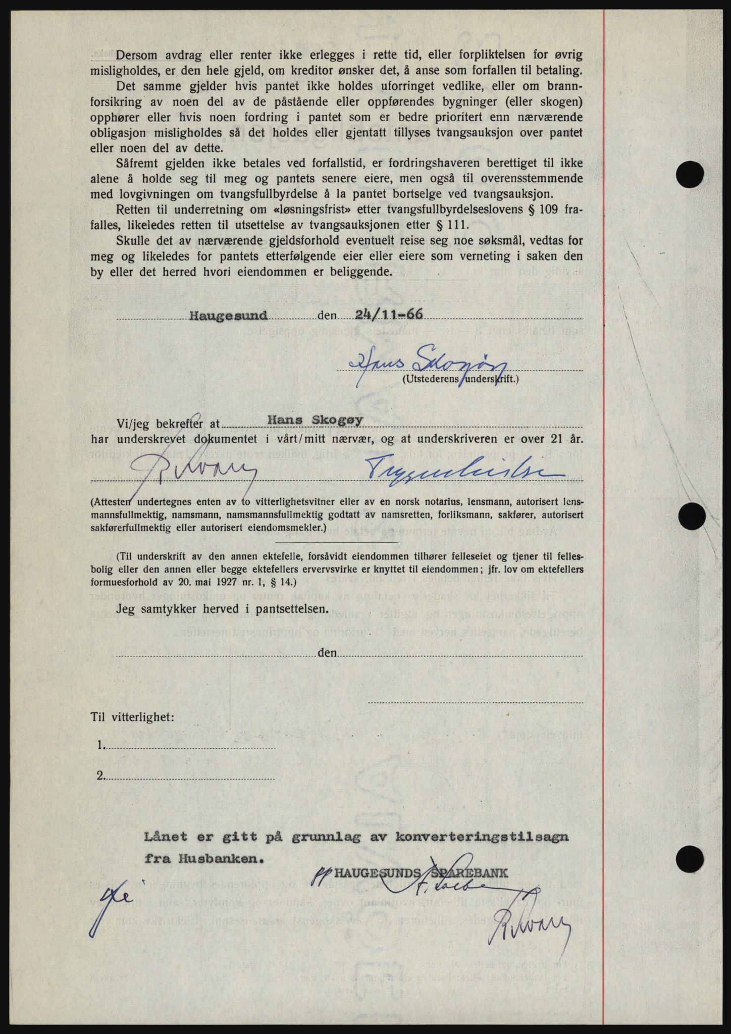 Haugesund tingrett, SAST/A-101415/01/II/IIC/L0056: Mortgage book no. B 56, 1966-1967, Diary no: : 2570/1966