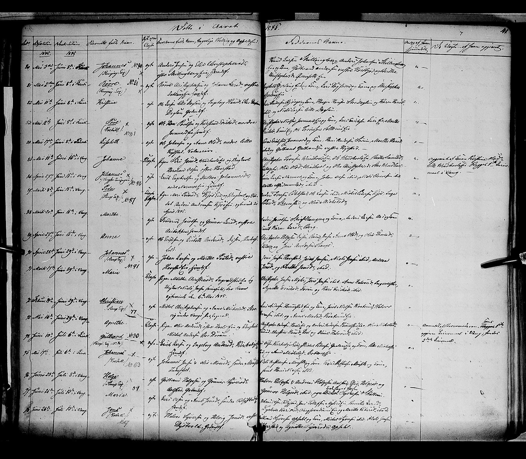 Vang prestekontor, Hedmark, AV/SAH-PREST-008/H/Ha/Haa/L0010: Parish register (official) no. 10, 1841-1855, p. 41