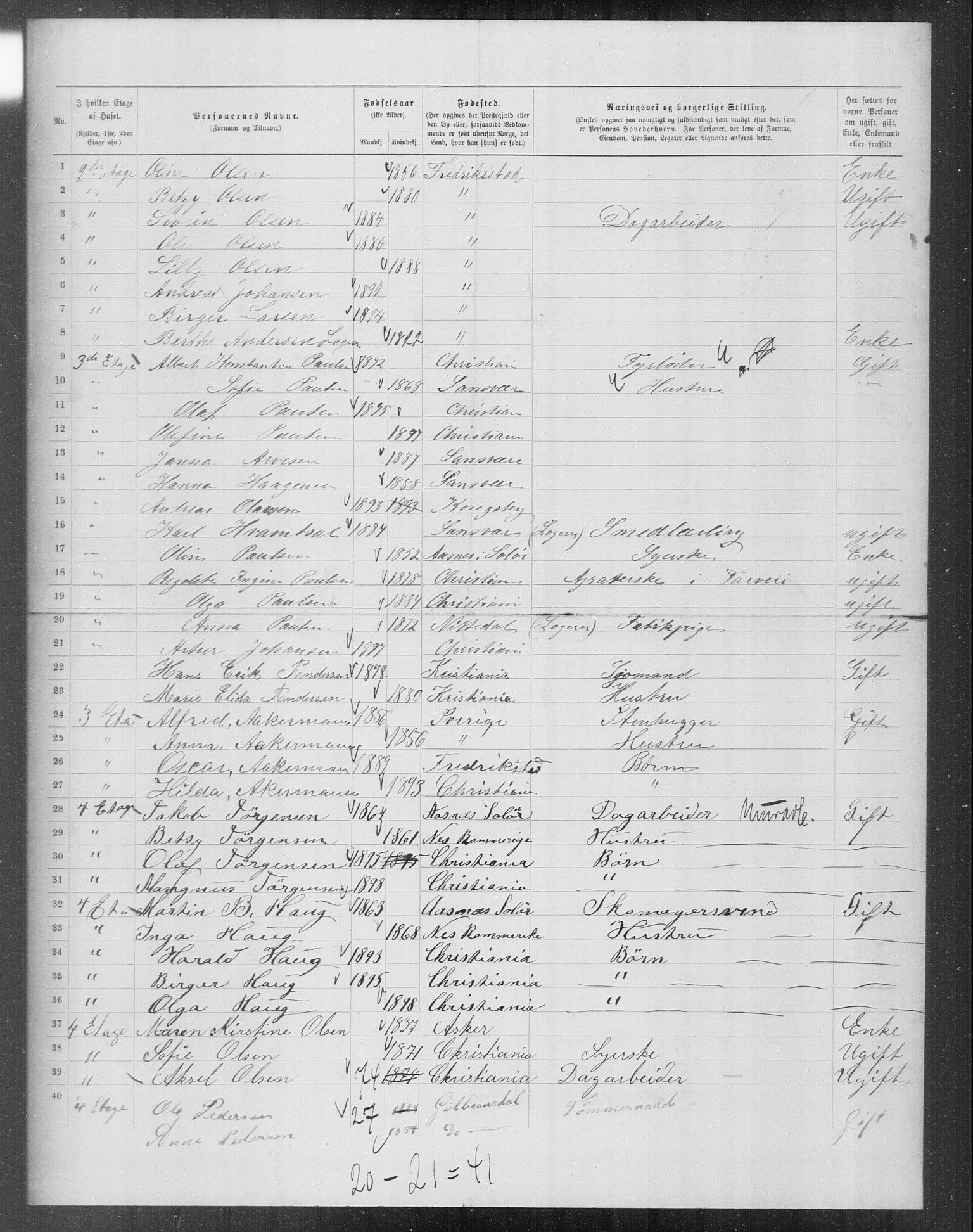 OBA, Municipal Census 1899 for Kristiania, 1899, p. 11765