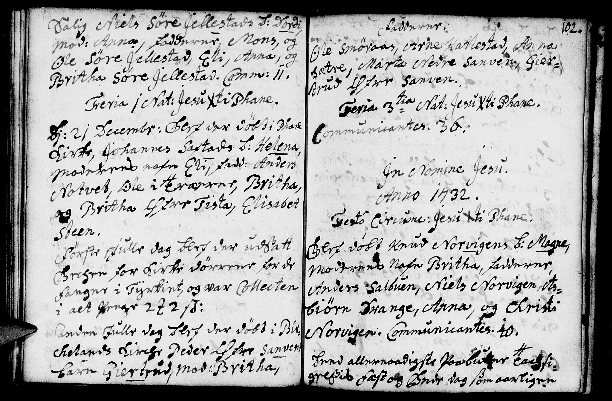 Fana Sokneprestembete, SAB/A-75101/H/Haa/Haaa/L0002: Parish register (official) no. A 2, 1719-1735, p. 102