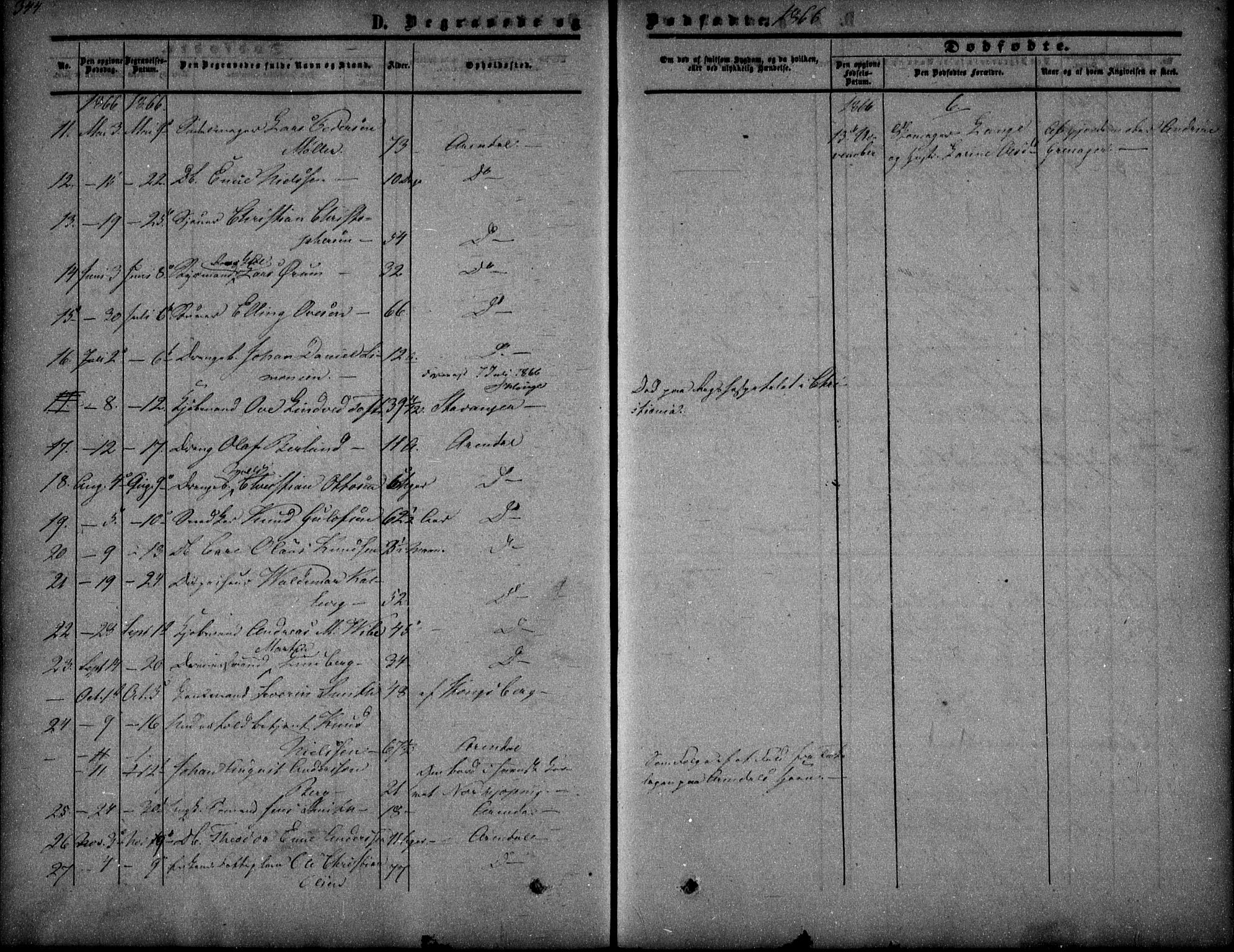 Arendal sokneprestkontor, Trefoldighet, SAK/1111-0040/F/Fa/L0006: Parish register (official) no. A 6, 1855-1868, p. 344