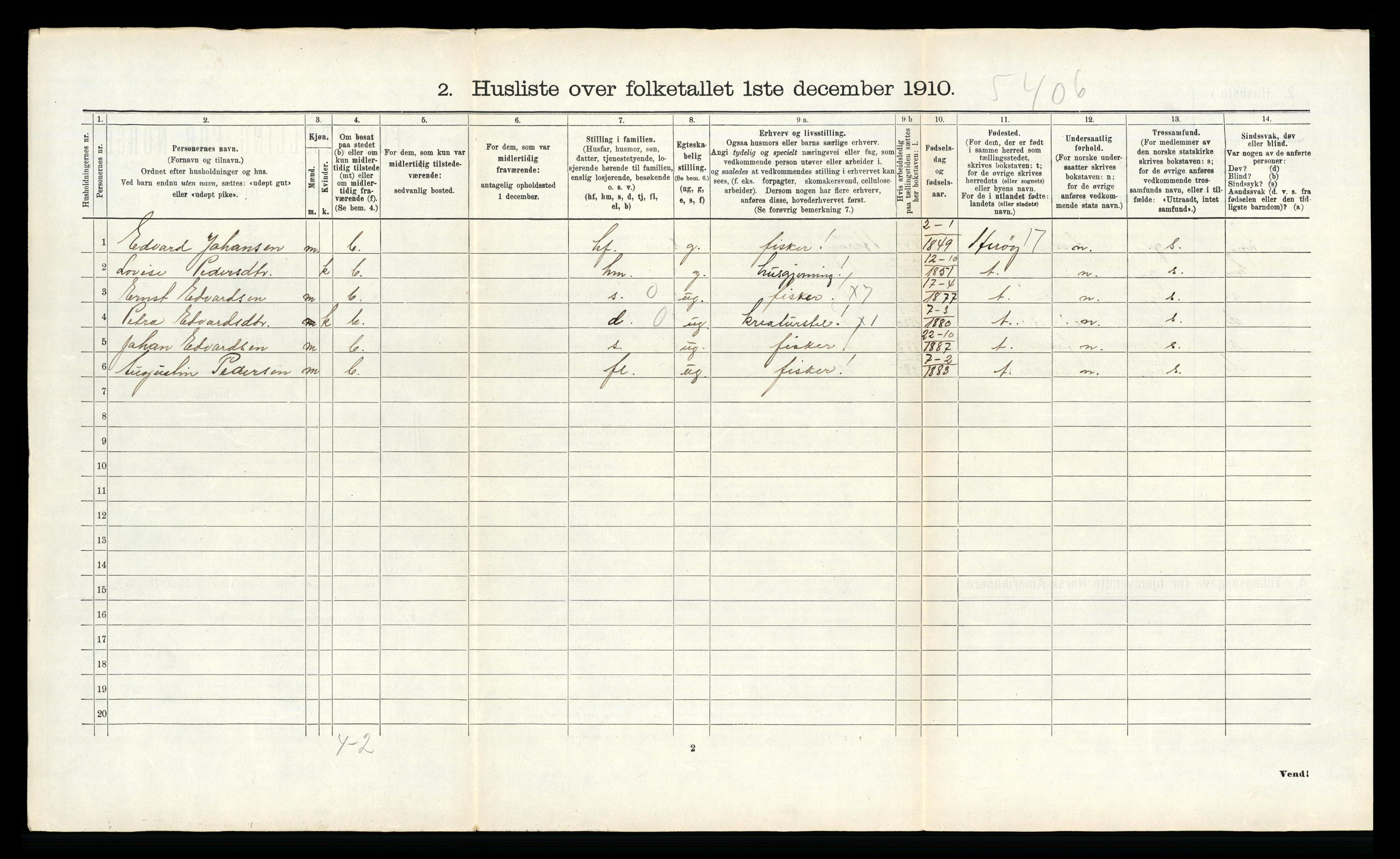 RA, 1910 census for Vega, 1910, p. 687