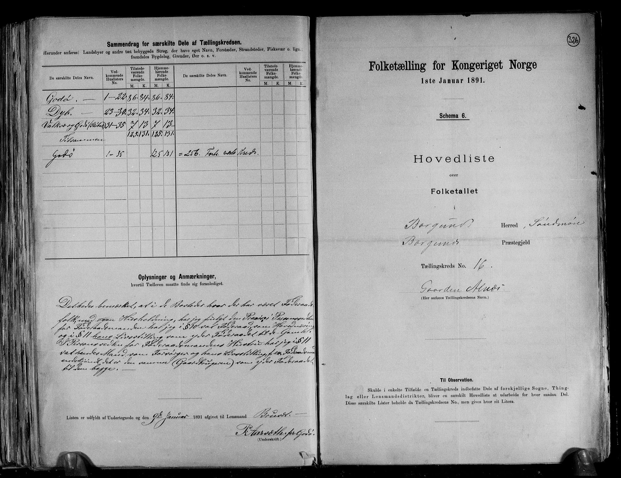 RA, 1891 census for 1531 Borgund, 1891, p. 37