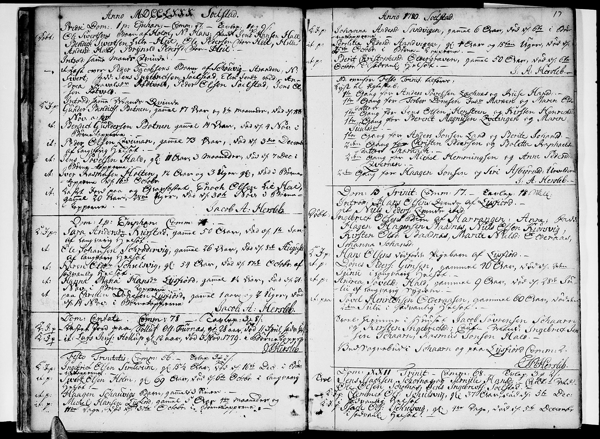 Ministerialprotokoller, klokkerbøker og fødselsregistre - Nordland, SAT/A-1459/811/L0164: Parish register (official) no. 811A02, 1752-1819, p. 17